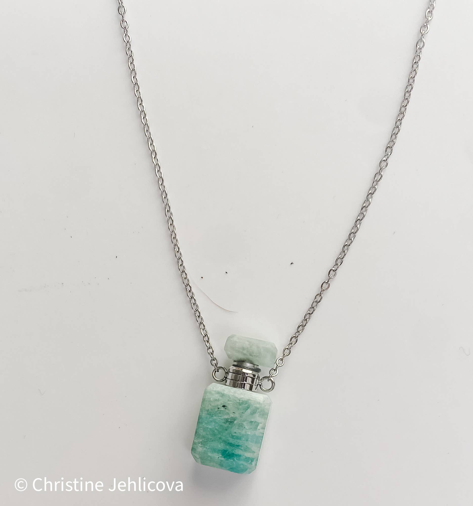 HoopLa - Gemstone Mini Perfume Bottle Crystal Necklace