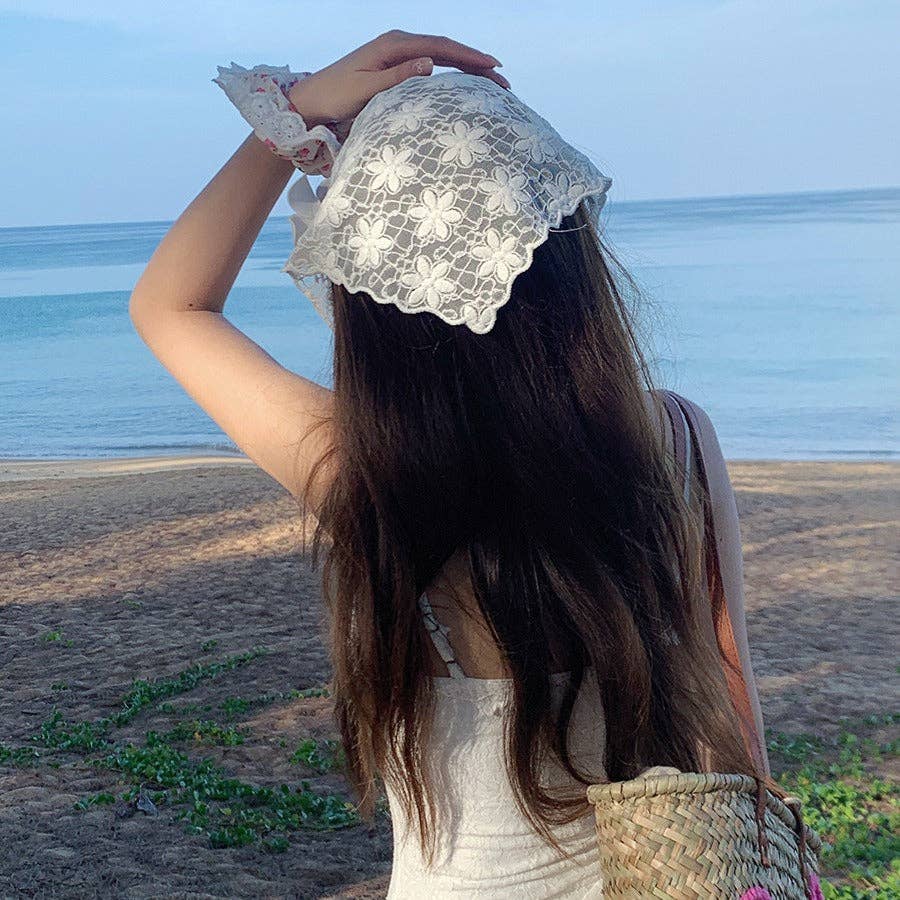 Funkyrel® Atzbranding Limited - Scarvii - White Lace Headband Scarf