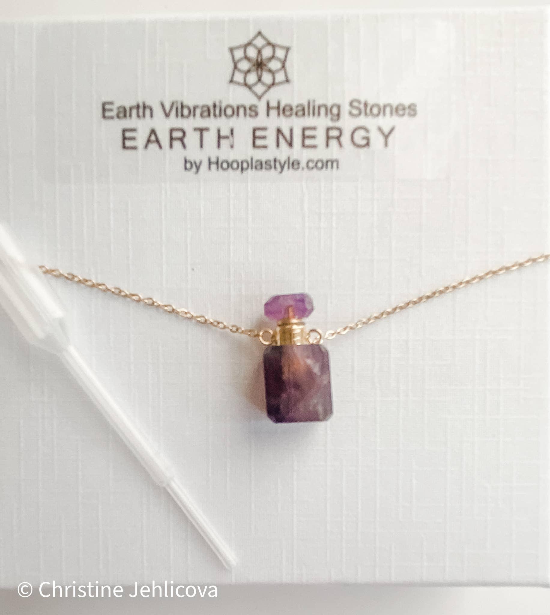 HoopLa - Gemstone Mini Perfume Bottle Crystal Necklace