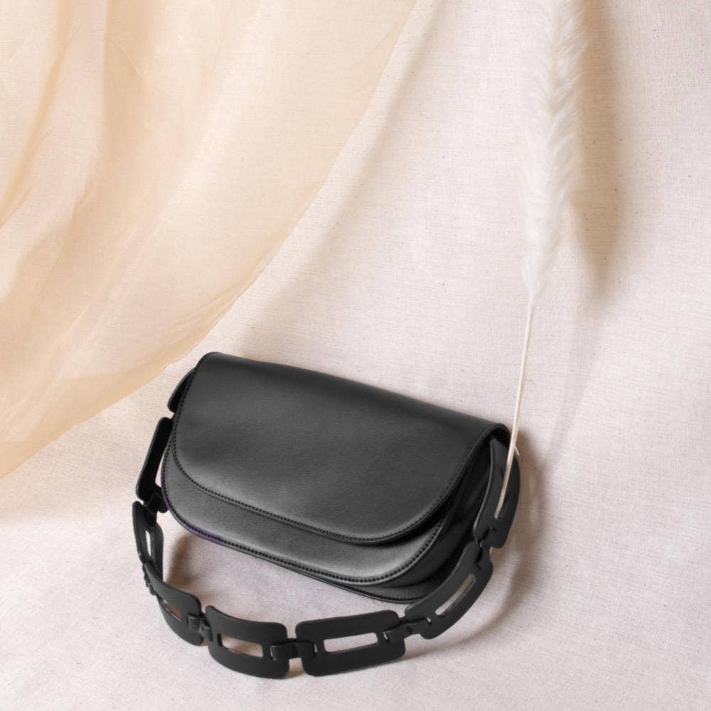 Melie Bianco - Inez Black Recycled Vegan Shoulder Bag