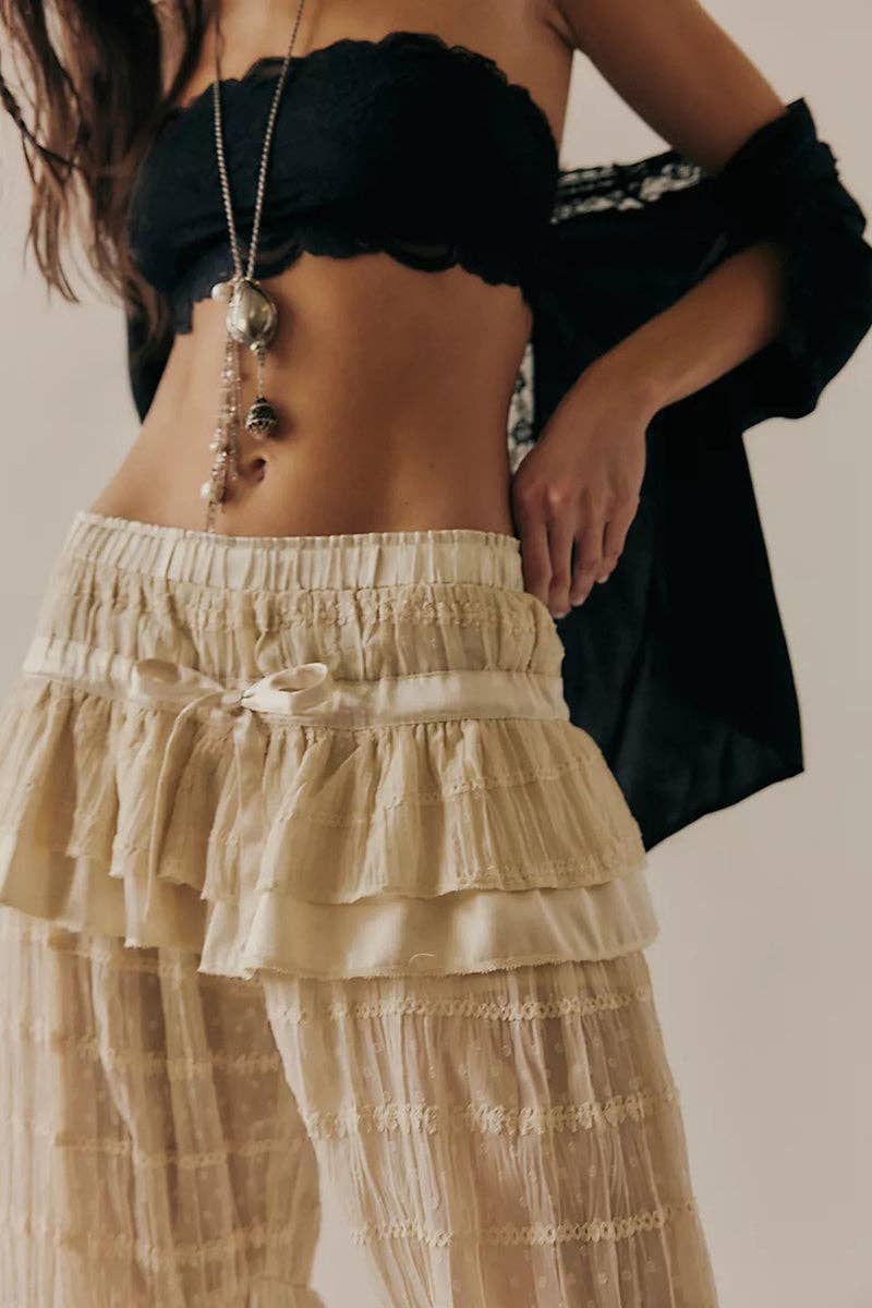 Soli Echo - Ruffled Layered Casual Pants
