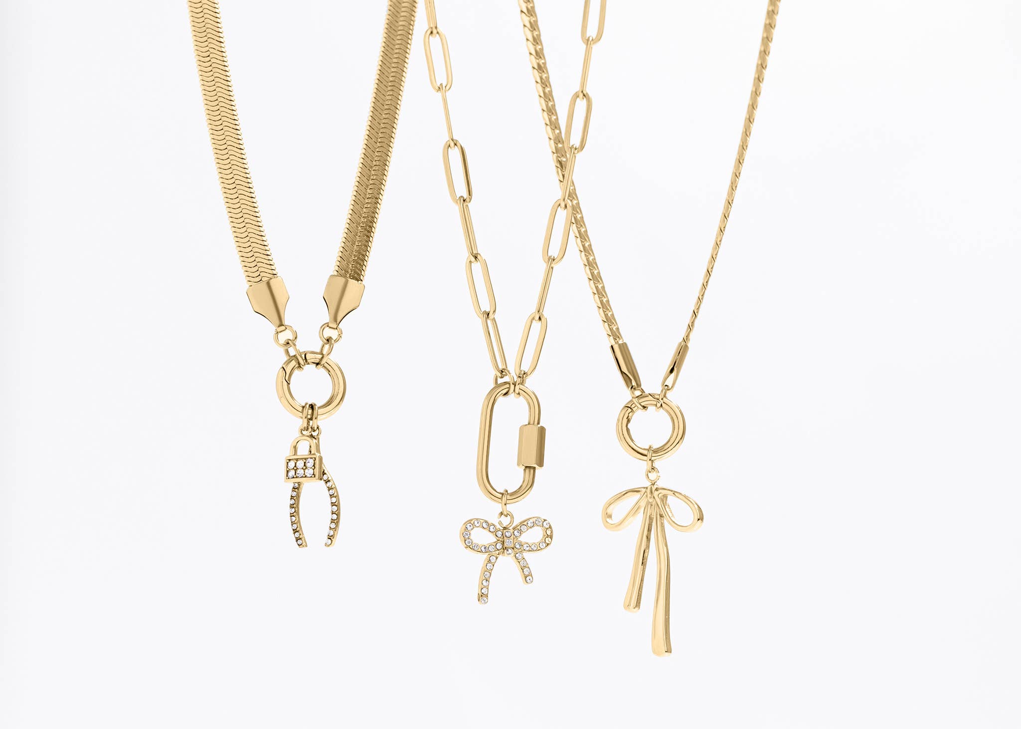 WJW - 18K Gold PVD Paperclip Carabiner Necklace