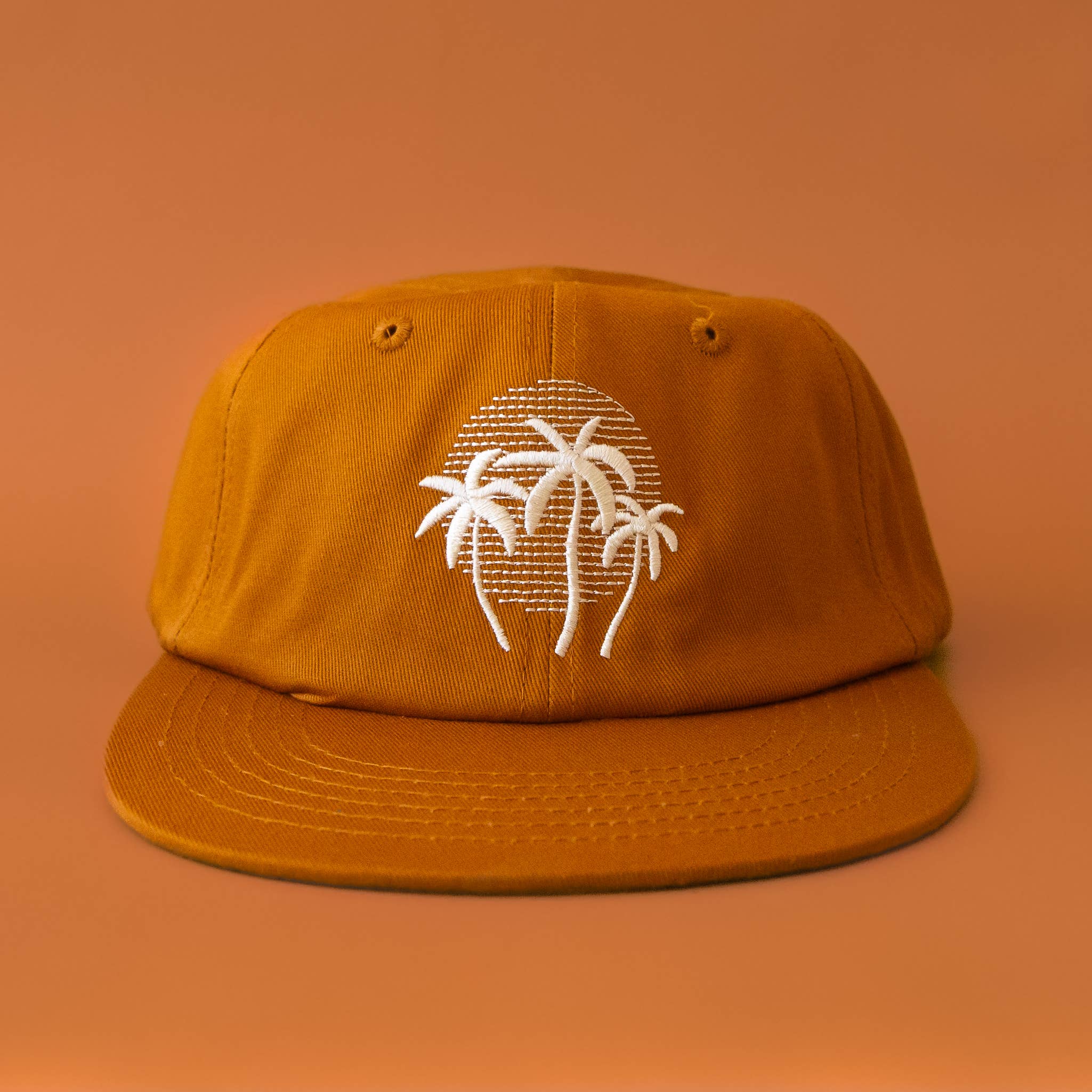 Sunshine Studios - Palm Sunset Flat Brim Hat