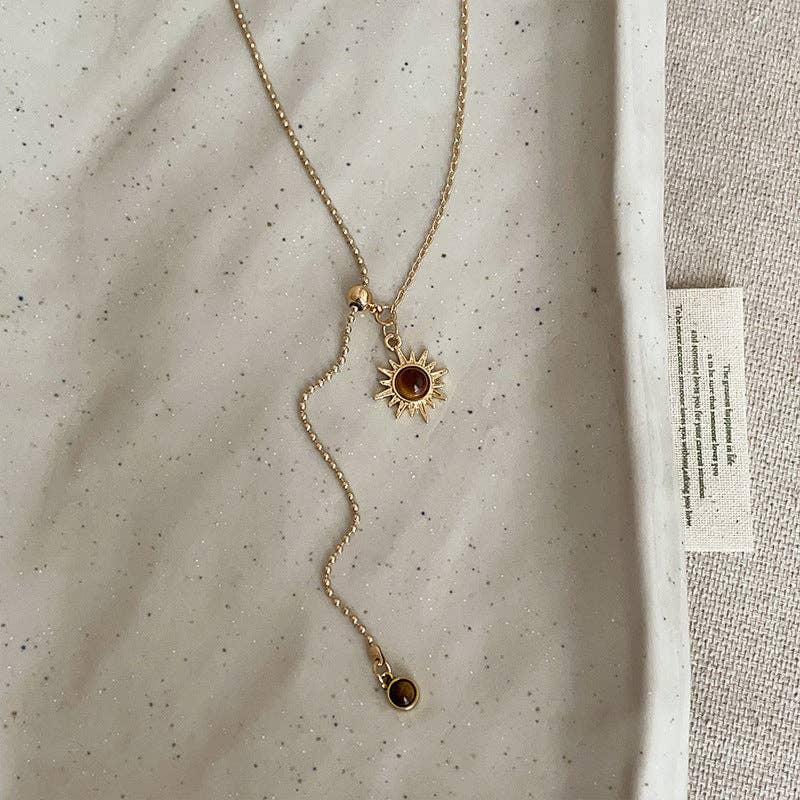Dipped Shop - Vintage Sunflower Pendant Beaded Chain Necklace MK2ZCEP6W6JNC115