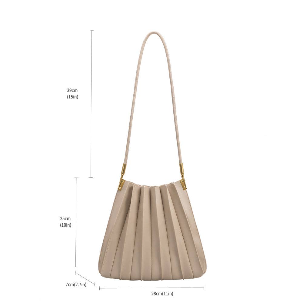 Melie Bianco - Carrie Mushroom Pleated Vegan Shoulder Bag