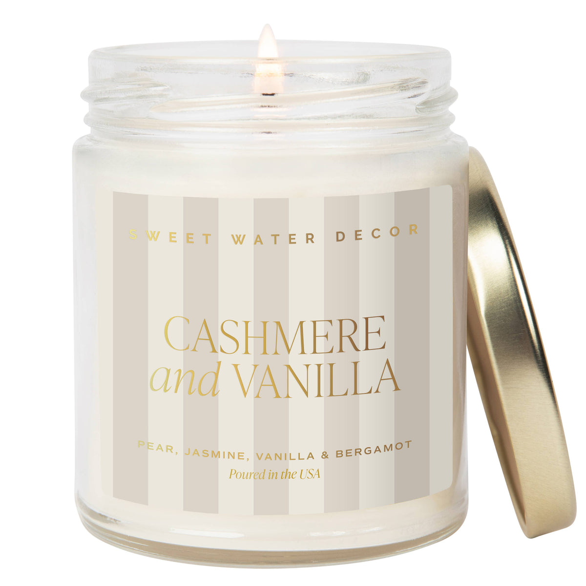 Sweet Water Decor - Cashmere and Vanilla 9 oz Soy Candle - Home Decor & Gifts