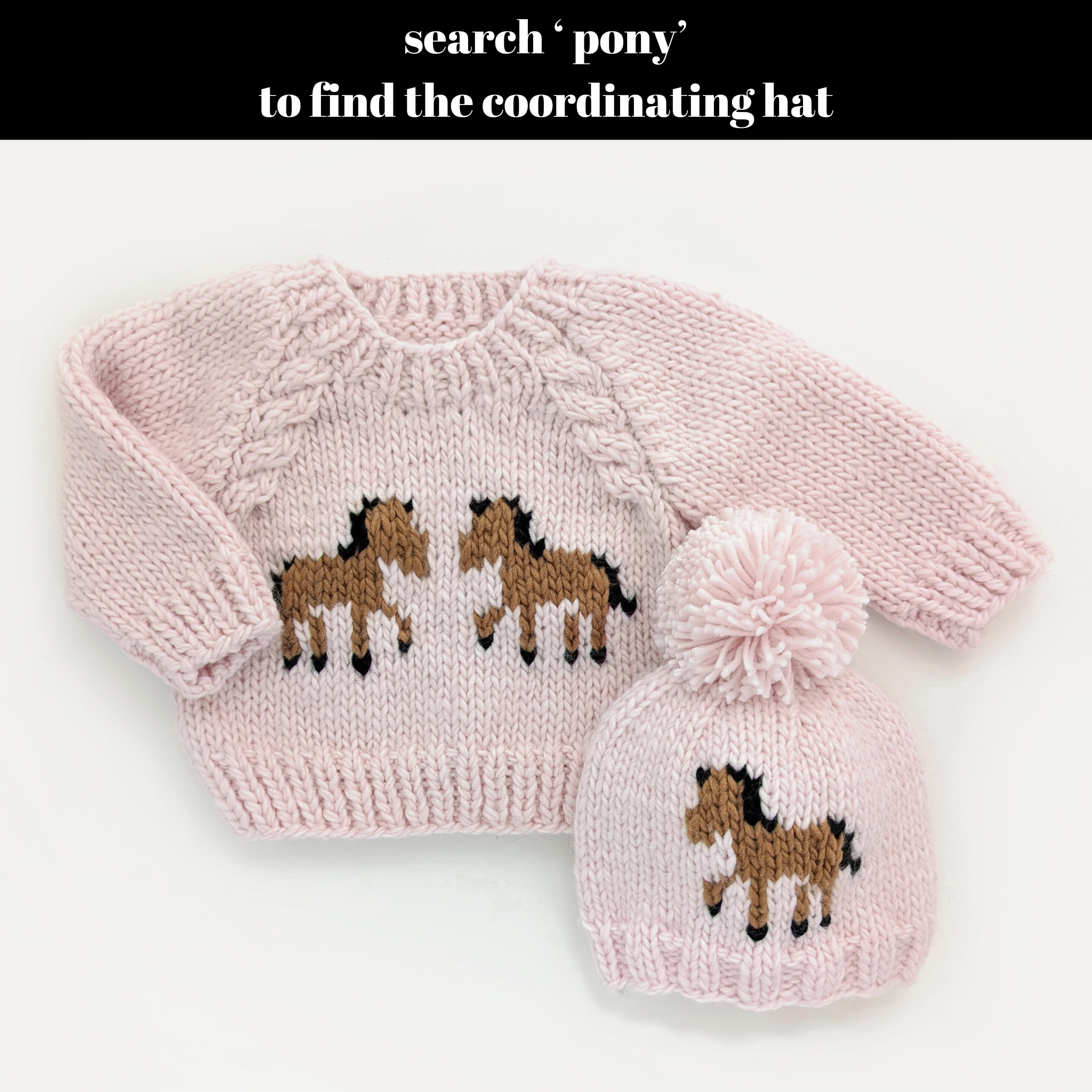 Huggalugs - Pony Sweater Blush for Baby & Toddler