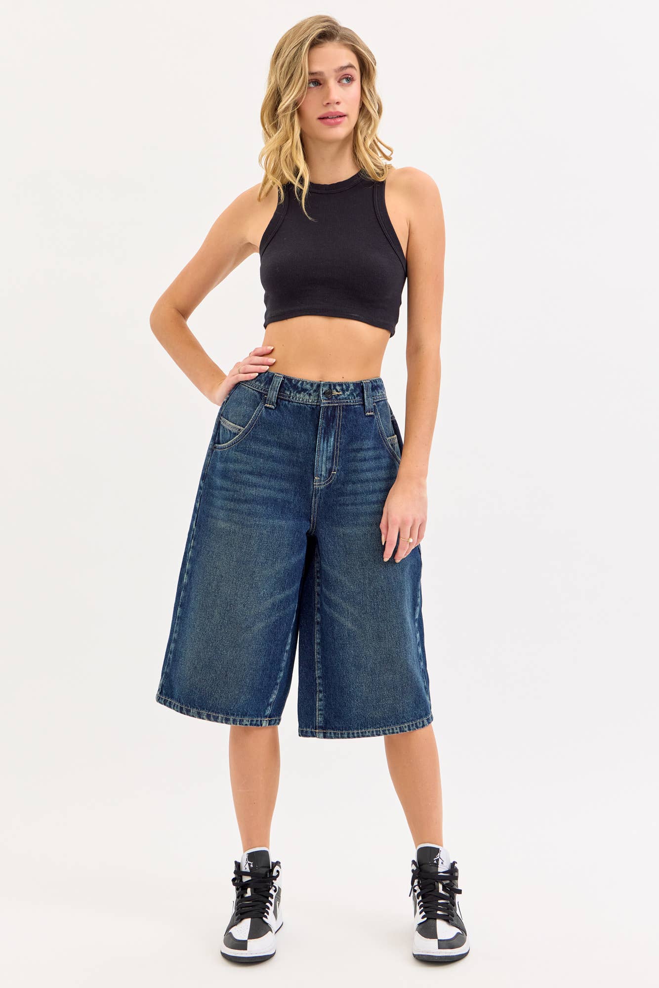 Cello Jeans - Mid Waisted Baggy Culotte with Longer Inseam