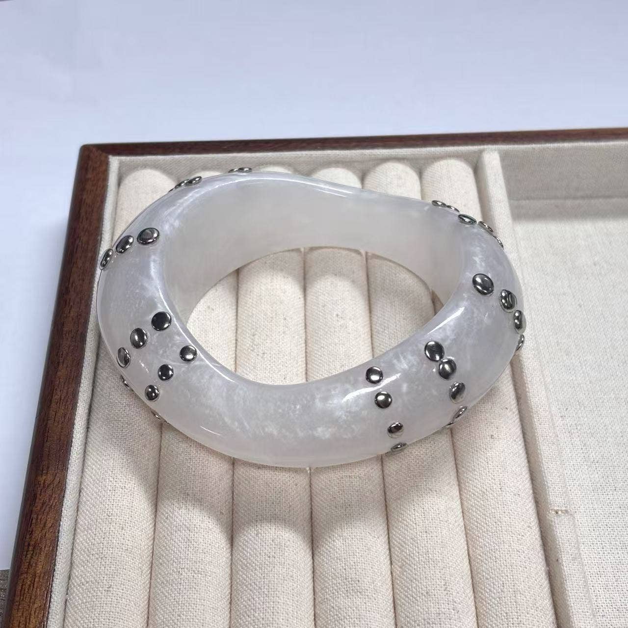 Dipped Shop - Chunky Irregular Studded Punk Resin Geometric Bracelet MK2PPPO6W6JBR119