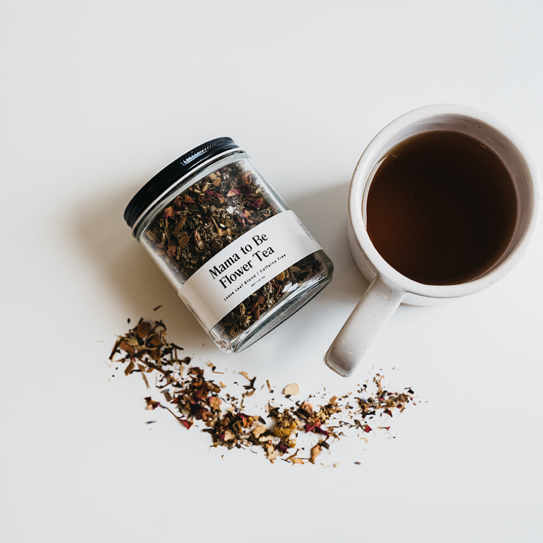 Giften Market - Mama To Be Flower Tea - Loose Leaf Tea in Glass Jar - 1.45oz