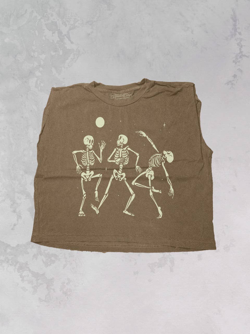 TDancing Skeletons, Western Vintage Cropped Muscle Tank