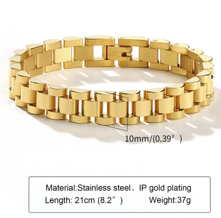 HoopLa -  Watch Band Link Bracelet, Bangle.  Steel Rol-X