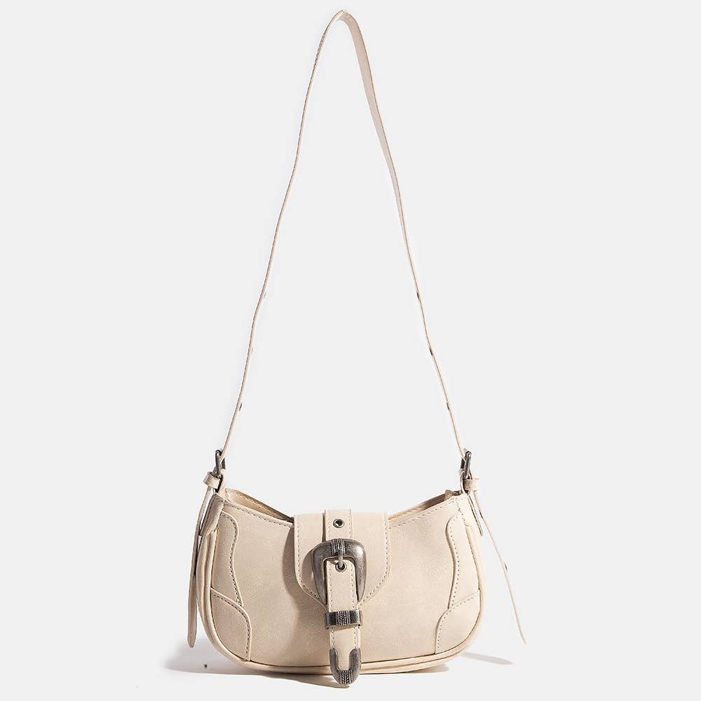 Collections by Fame Accessories - Western Buckle Accent Multi Panel Shoulder Bag