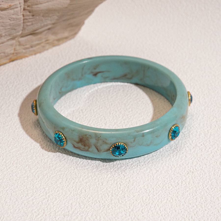 Dipped Shop - Fashion Colorful Rhinestone Acrylic Bangle Bracelet MK2PPPO6W6JBR117