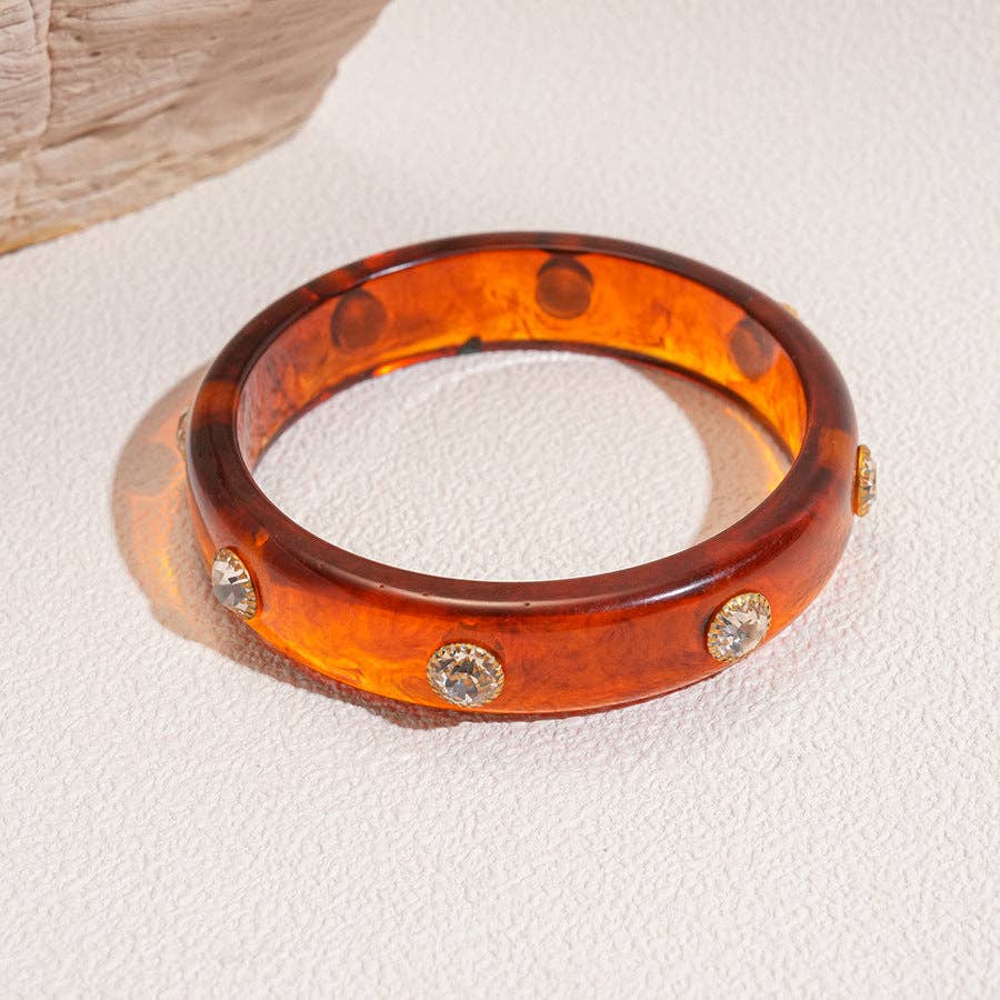 Dipped Shop - Fashion Colorful Rhinestone Acrylic Bangle Bracelet MK2PPPO6W6JBR117