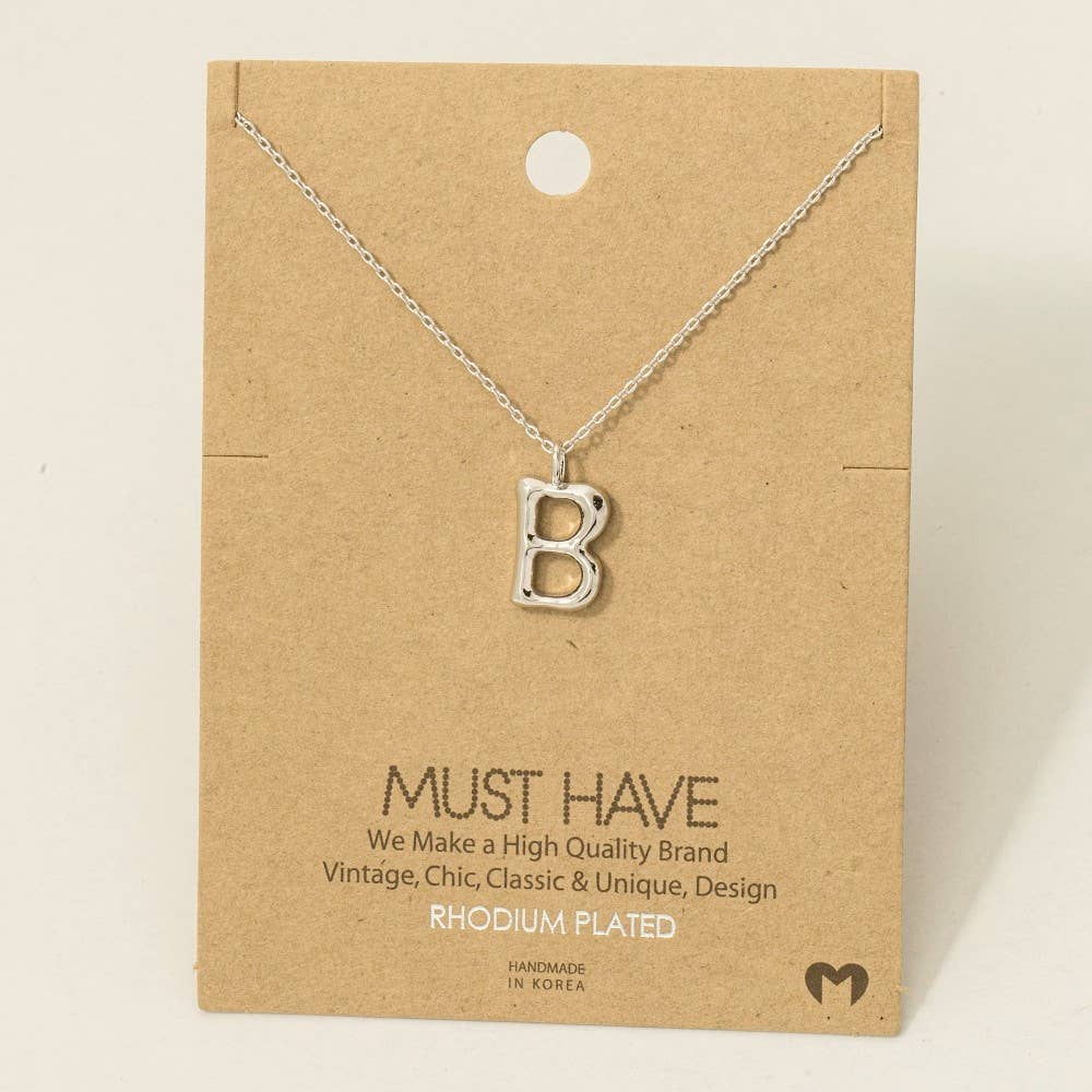 Fame Accessories - Gold Dipped Bubble Letter Pendant Necklace