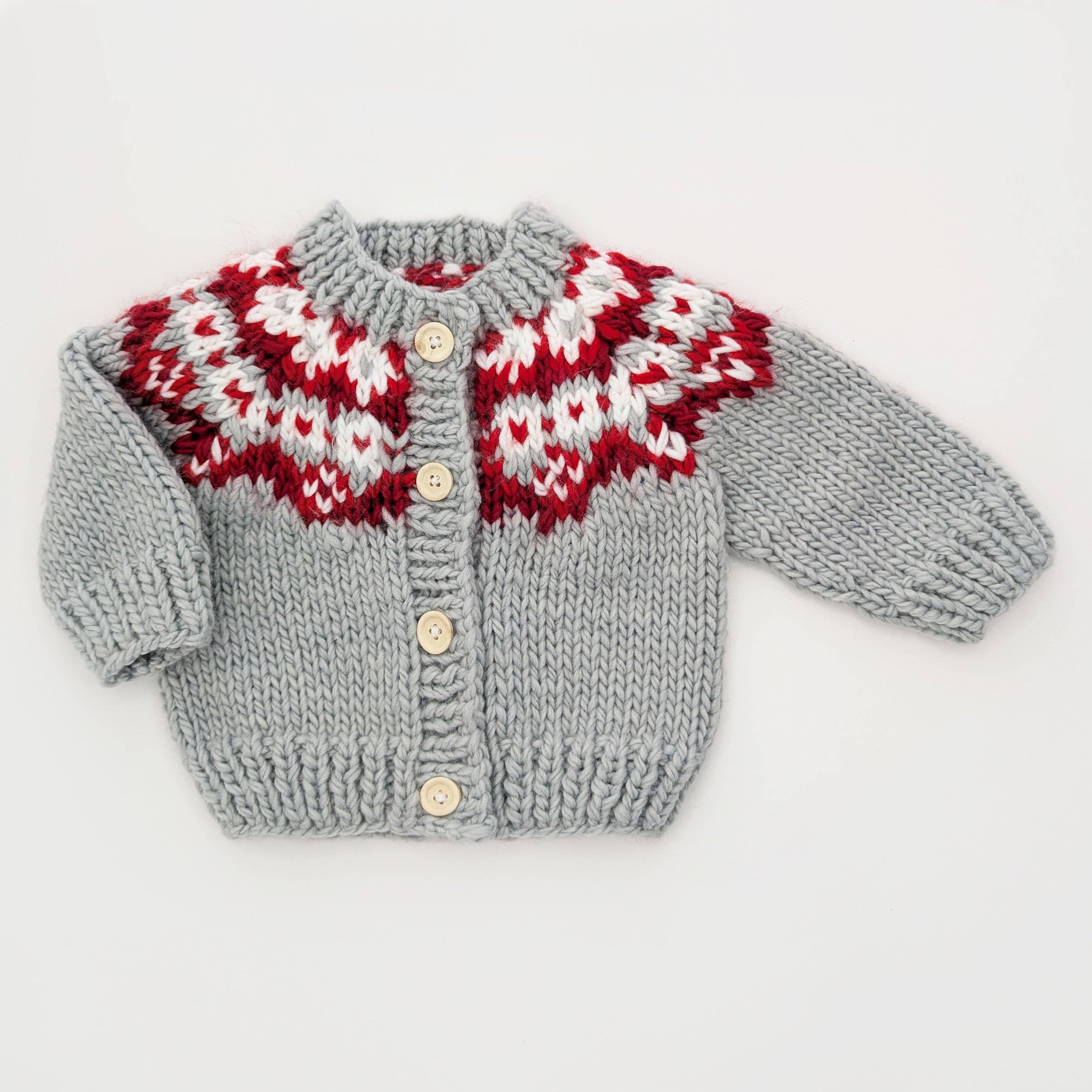 Huggalugs - Fairisle Red Cardigan Sweater for Baby & Toddler