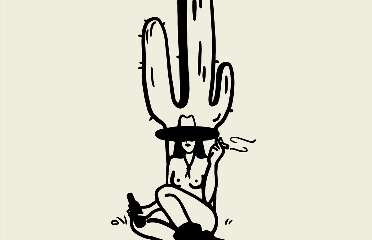 Tumbleweed Design Studio - Desert Cowgirl Minimal Western Art Print Vintage Home Decor