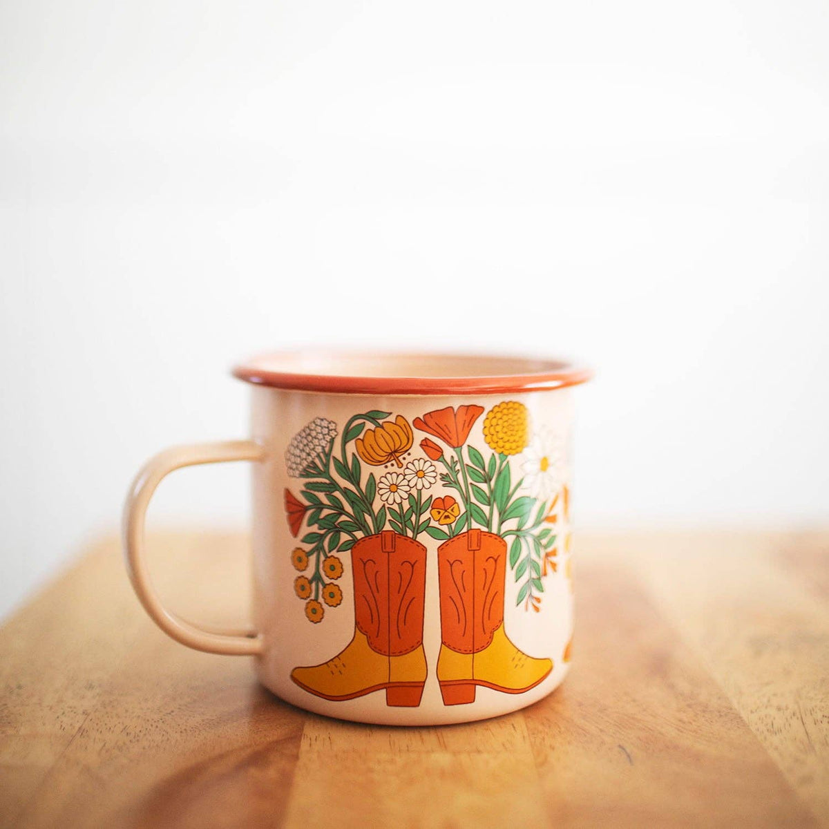Trek Light - Enamel Coffee & Camp Mug | Western Bloom | 16oz