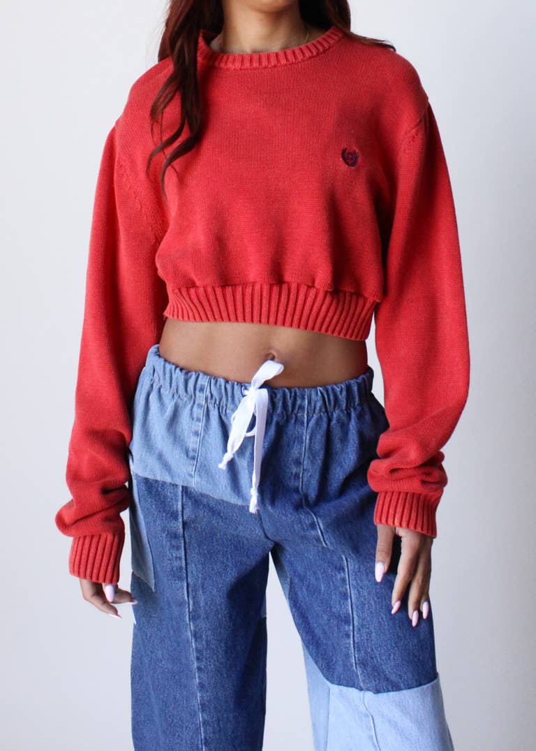 American Recycled Clothing - Acid Wash Cropped Knit Sweater Bundle