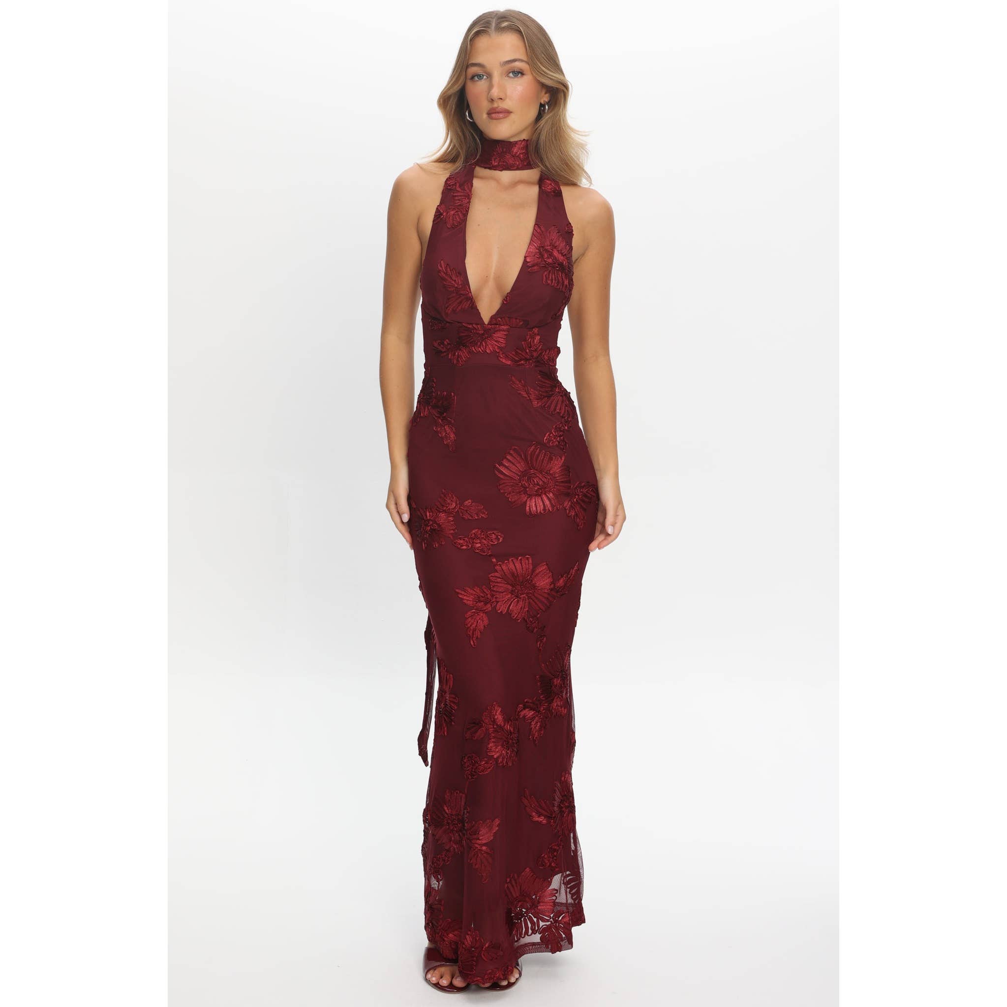 One and Only Collective - FLORAL HALTER MAXI DRESS