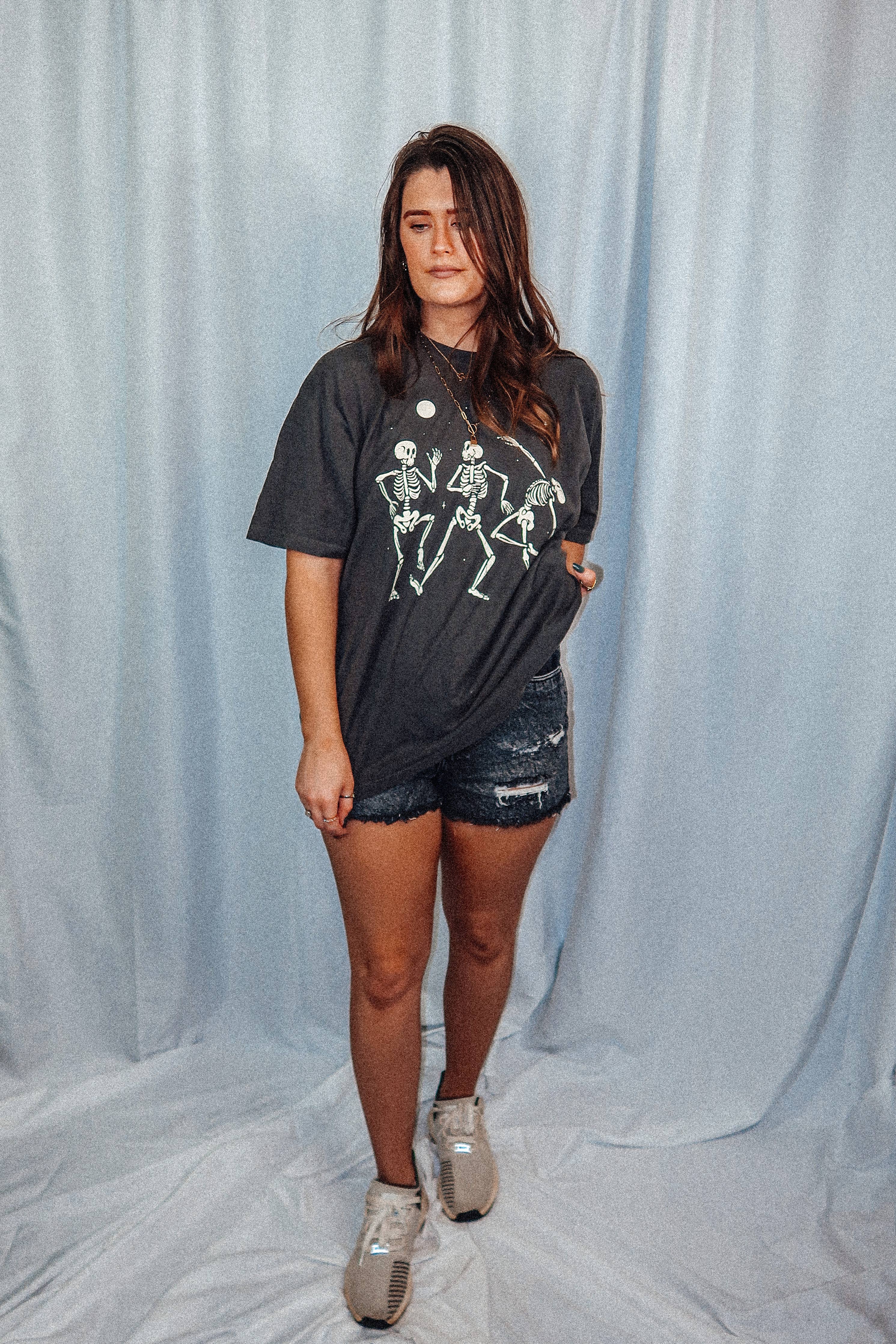 Dancing Skeleton Under A Moon Oversized TShirt