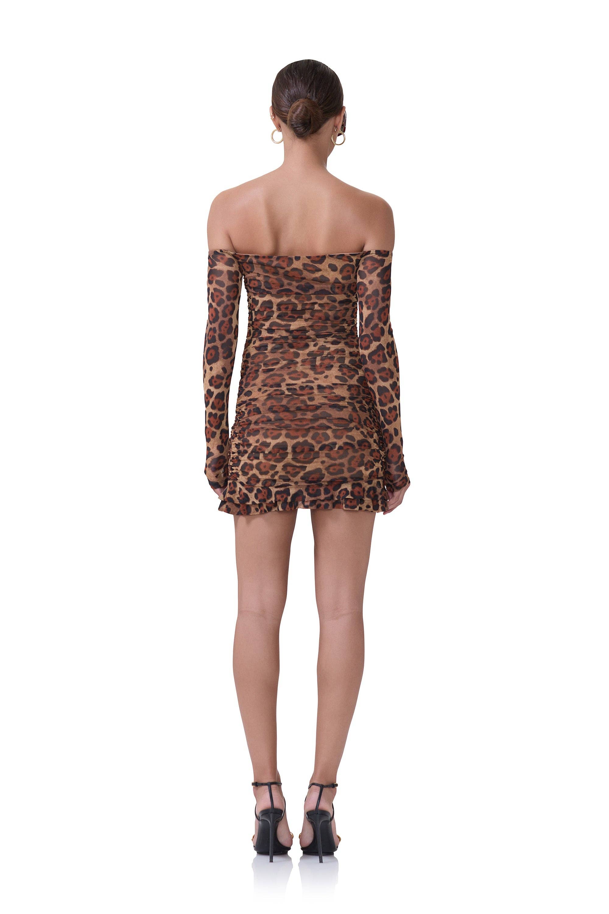 AFRM - Adrian MESH Dress - Cocoa Leopard