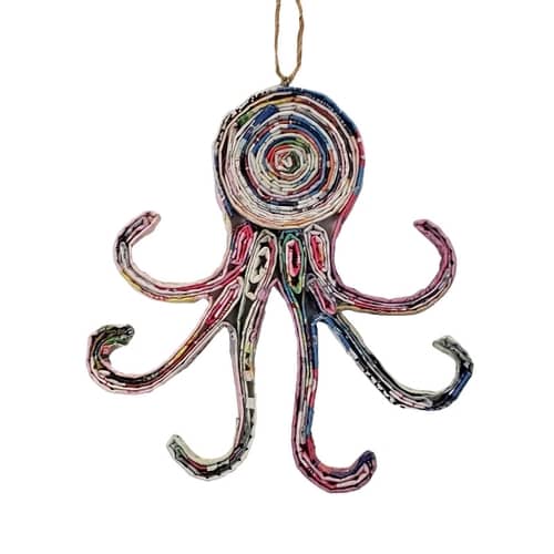 The Upcycled Paper Company - Octopus Ornament - Recycled Paper