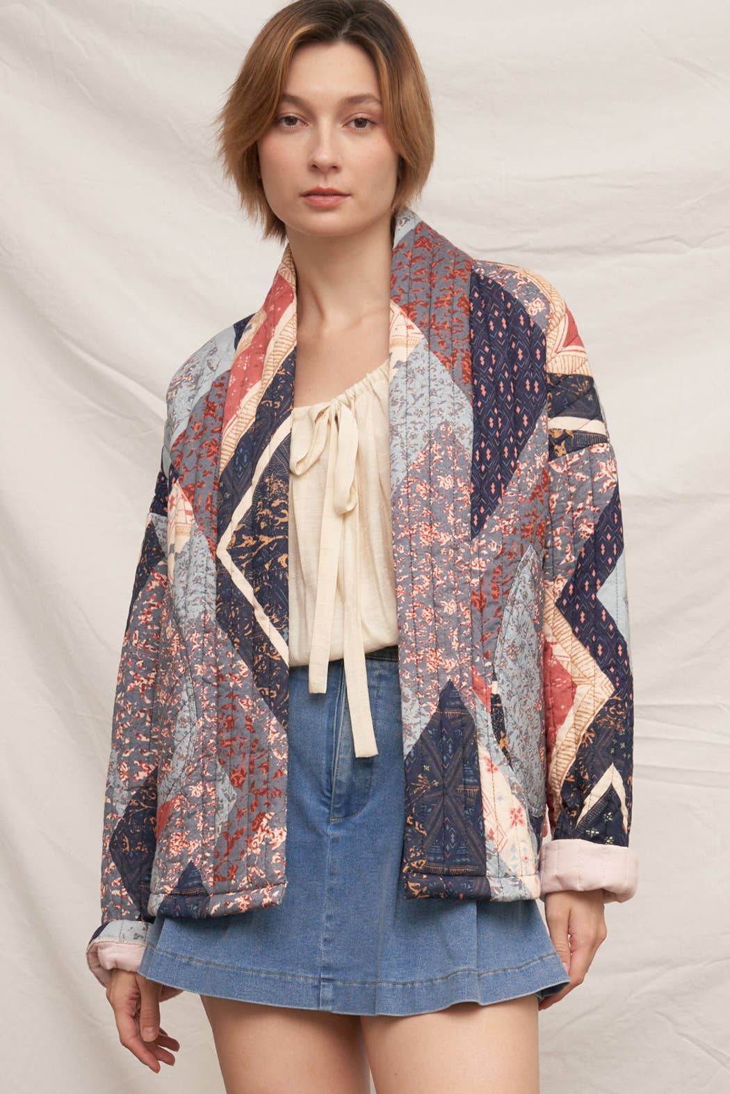 En Crème - Multi Print Quilted Jacket