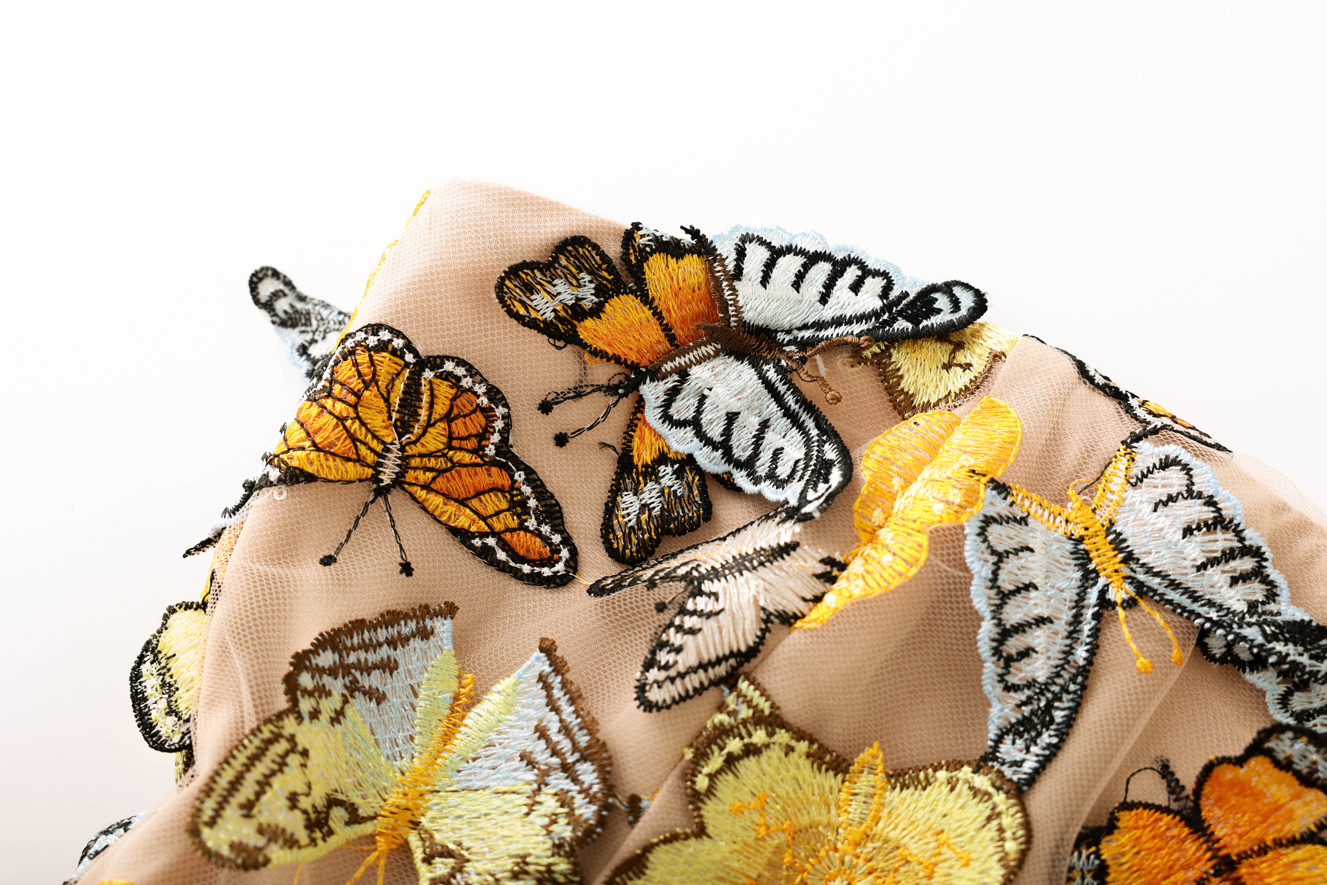 Productseeker - PS14 3D Butterfly Embroidered Strapless Mini Party Dress
