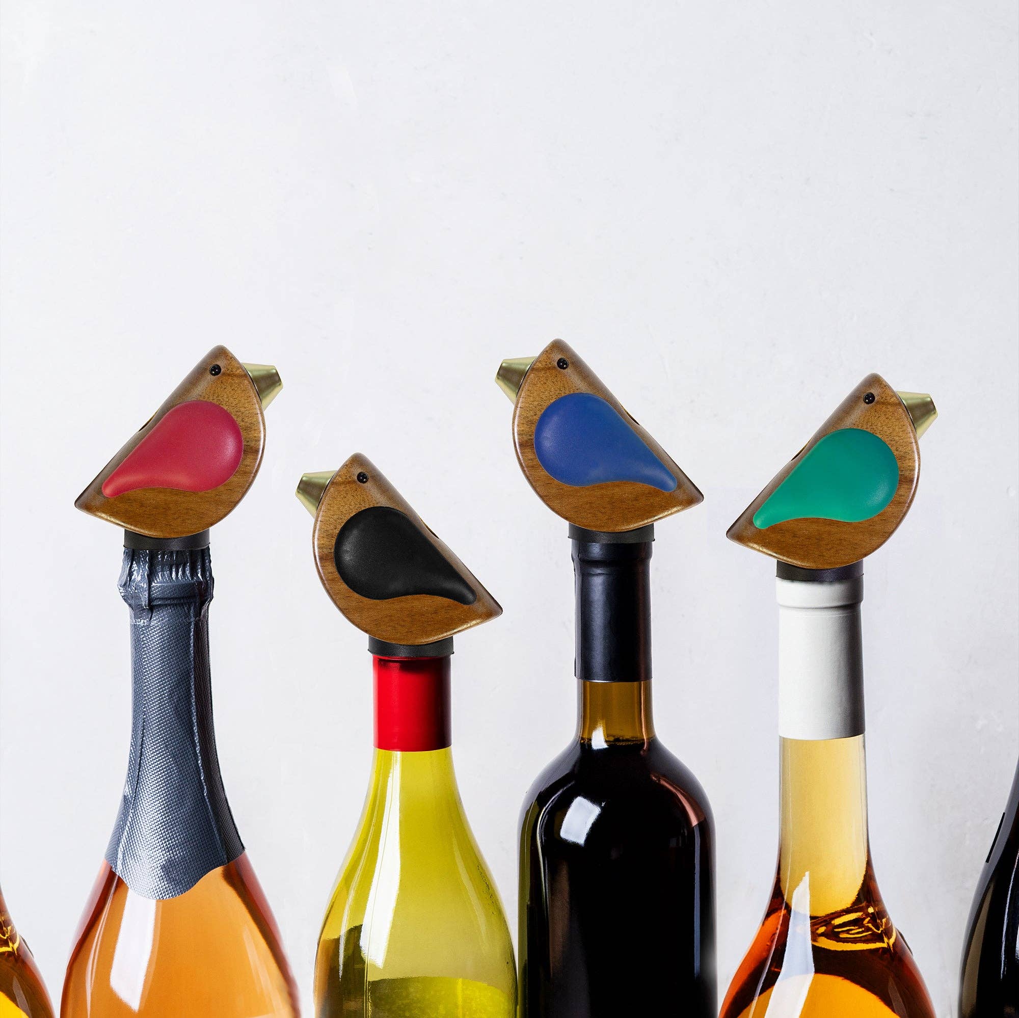 Totally Bamboo - Songbird Specialties® "Singing" Wine Bottle Pourer, Blue
