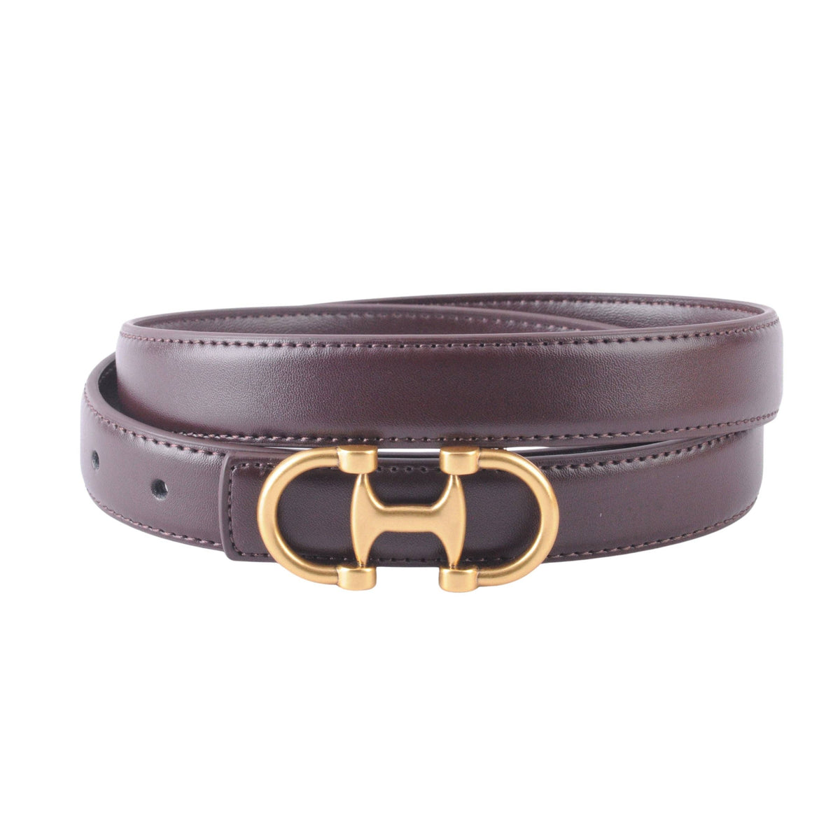 Most Wanted USA - Horsebit Buckle Equestrian Stitched Suede/Napa Leather Belt