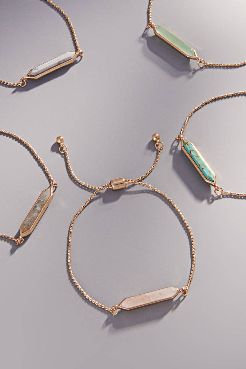 Designature New York - Double Side Semi Precious Stone Pull Tie Bracelet