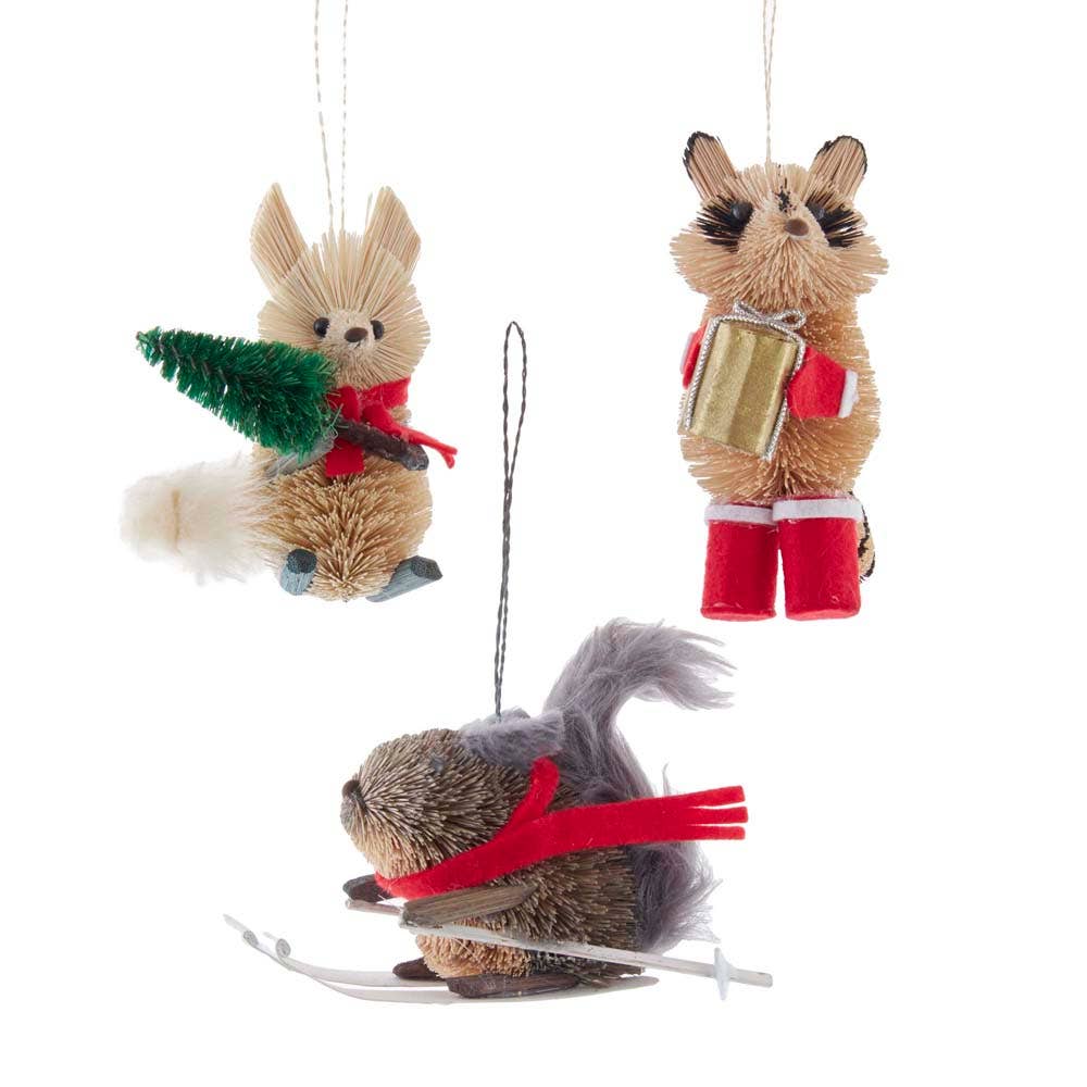 Kurt S. Adler, Inc. - 4" BURI CHRISTMAS WOODLAND ANIMAL ORNAMENT 3/A