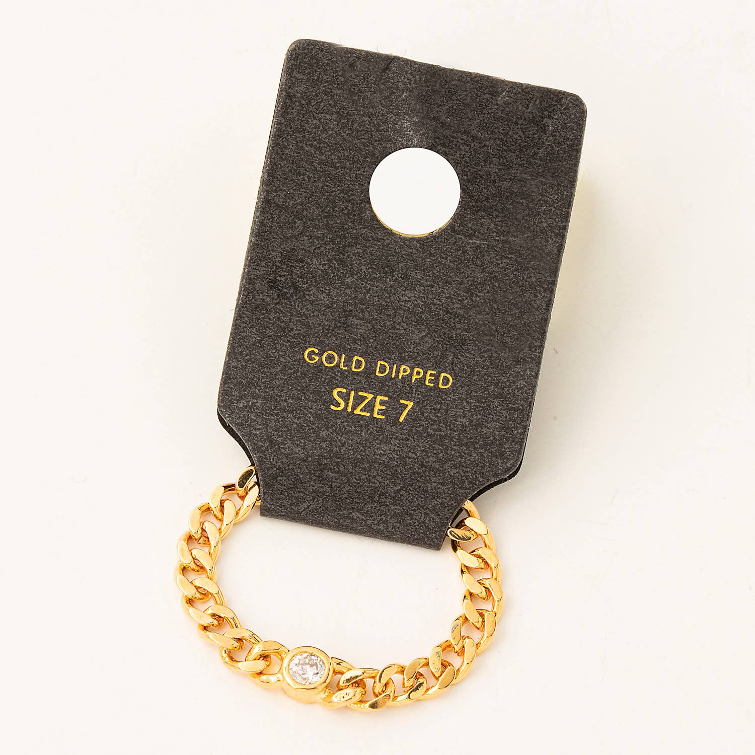 Fame Accessories - Gold Dipped Chain Ring