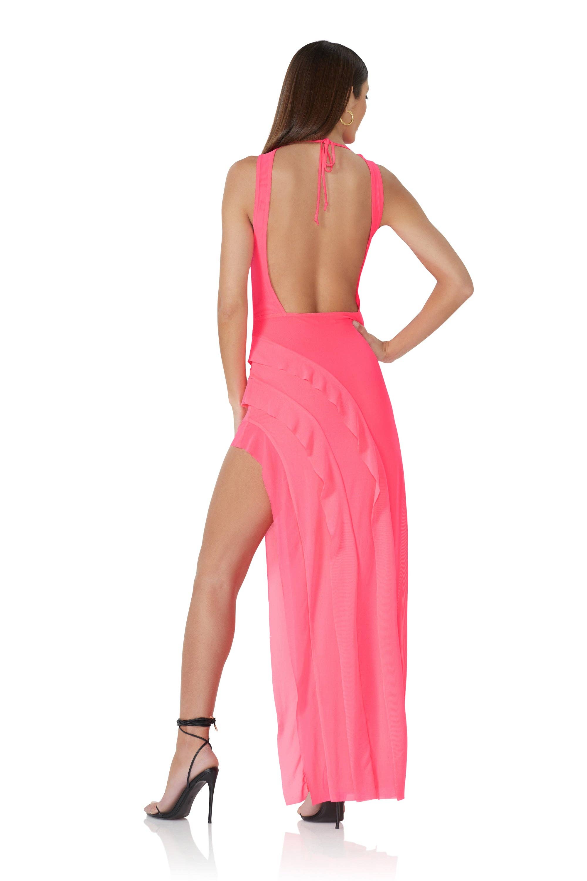 AFRM - Airess Maxi Ruffle Dress - Knockout Pink