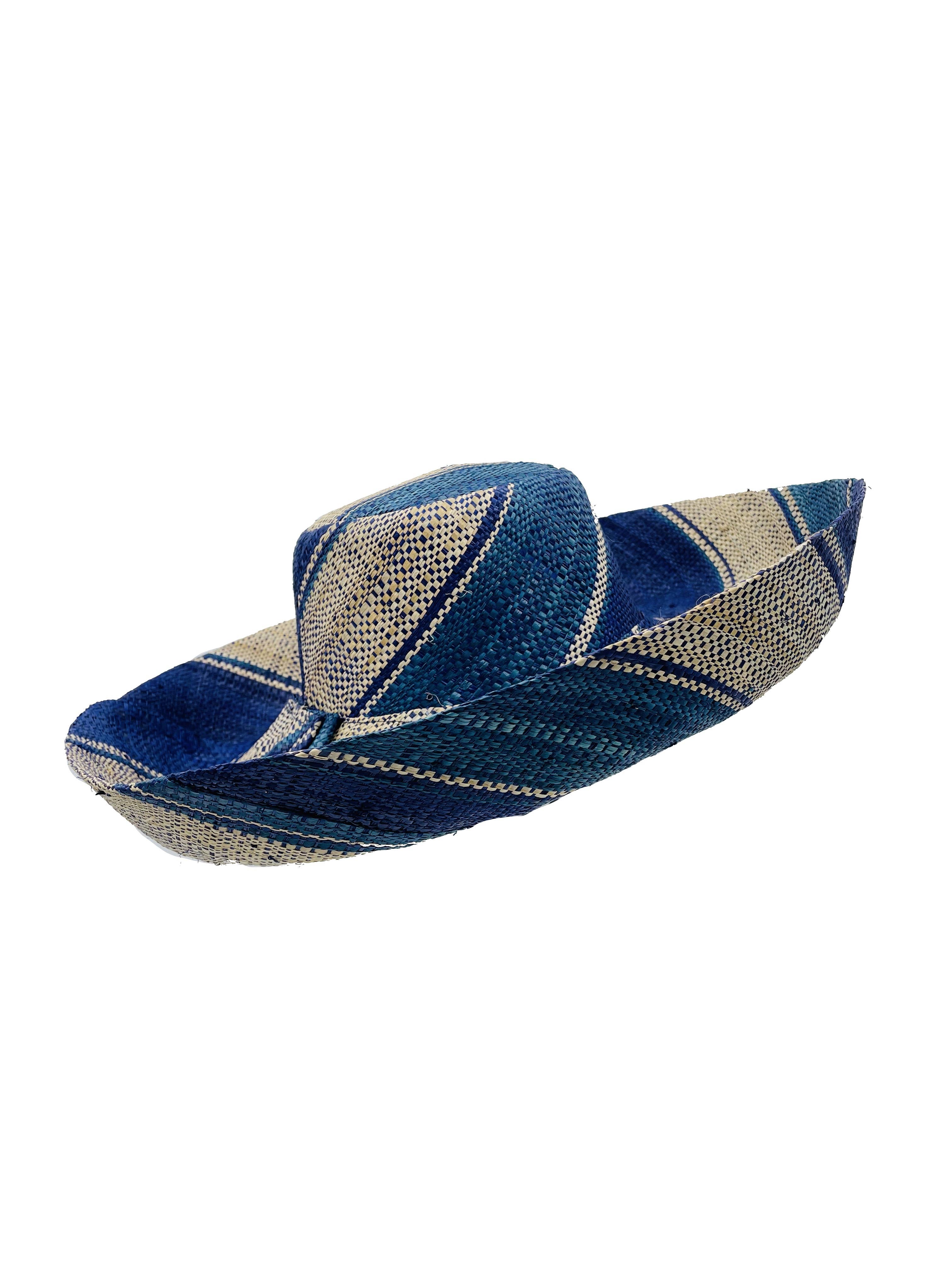 Shebobo - Sun Hats: Colored Stripes Packable 5"  Brim Raffia Straw