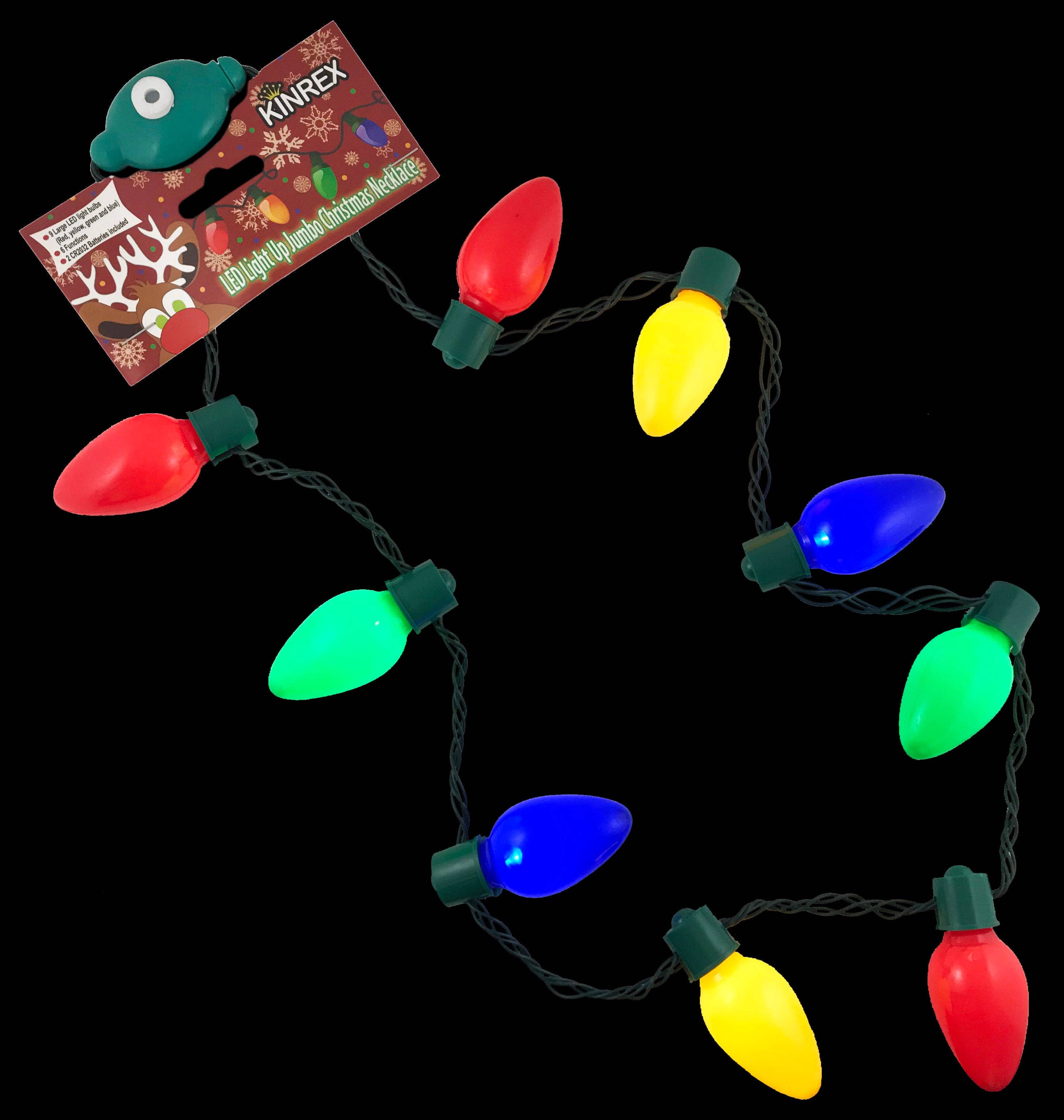 KINREX - Christmas Light Necklace - Light Up Christmas Necklace 35"