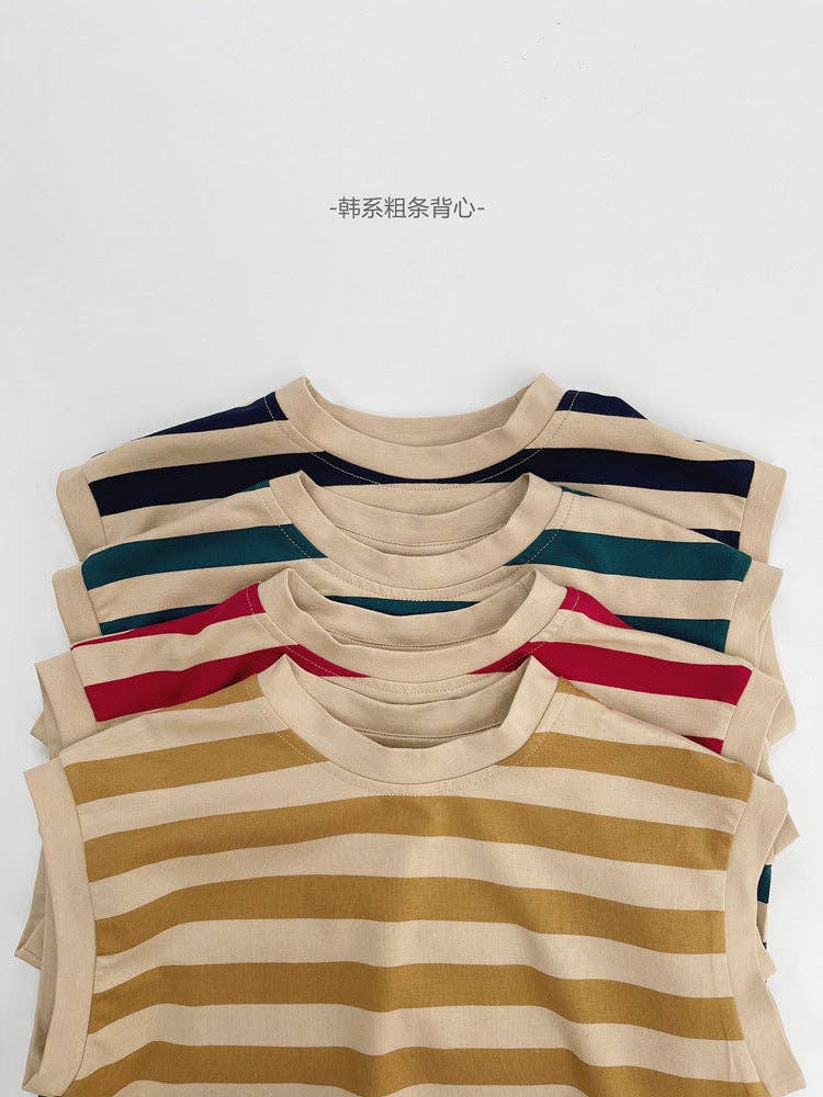 shoplittleswan - Kids Striped Sleeveless Cotton Tank Top Casual Summer Shirt