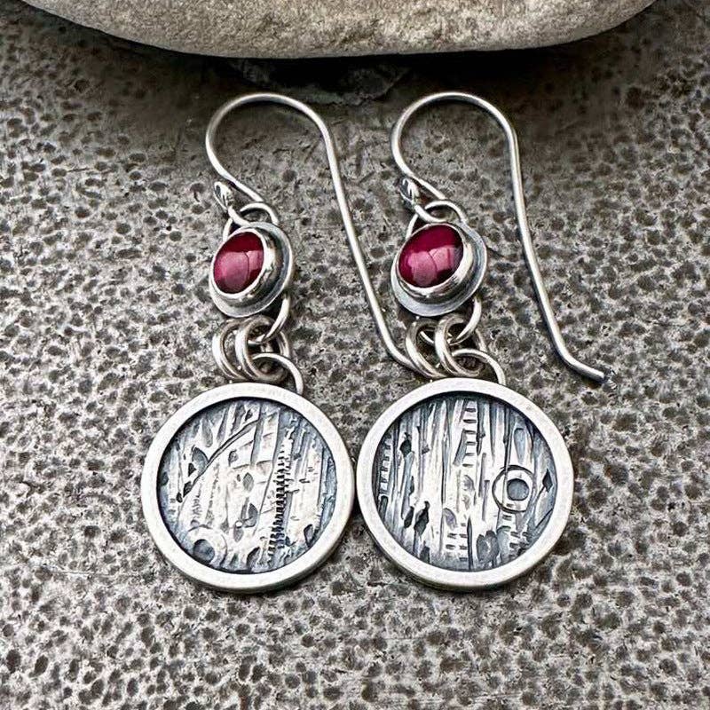 Dipped Shop - Retro Geometric Sparkling Cubic Zirconia Drop Earrings
