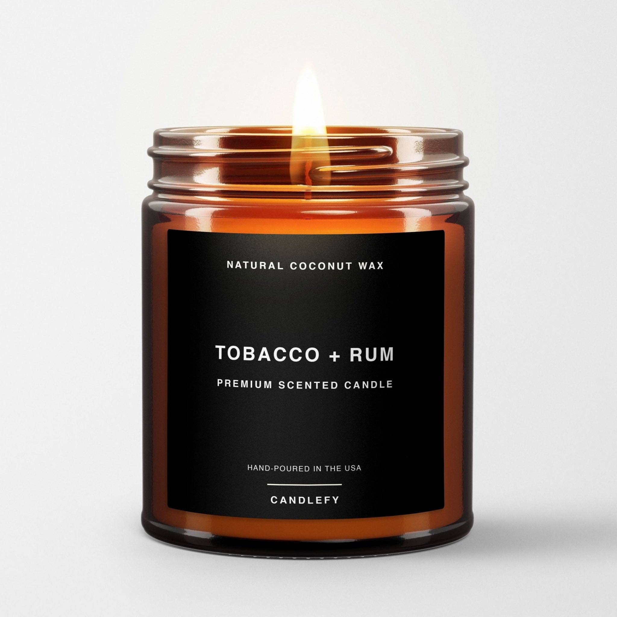 Candlefy - Tobacco + Rum: Scented Candle Made With Natural Wax
