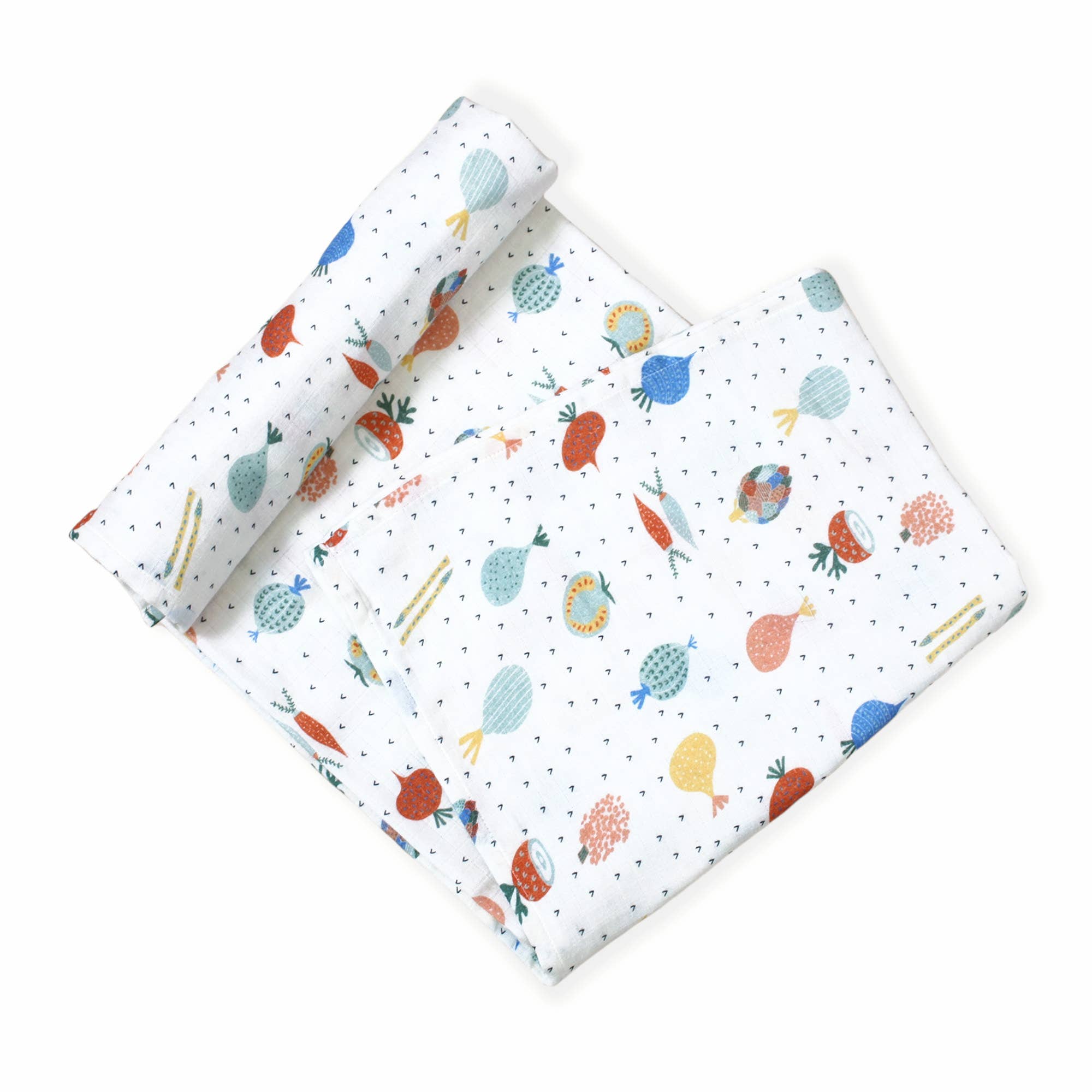 Viverano Organics - Veggie Salad Baby Swaddle Blanket (Organic Muslin)