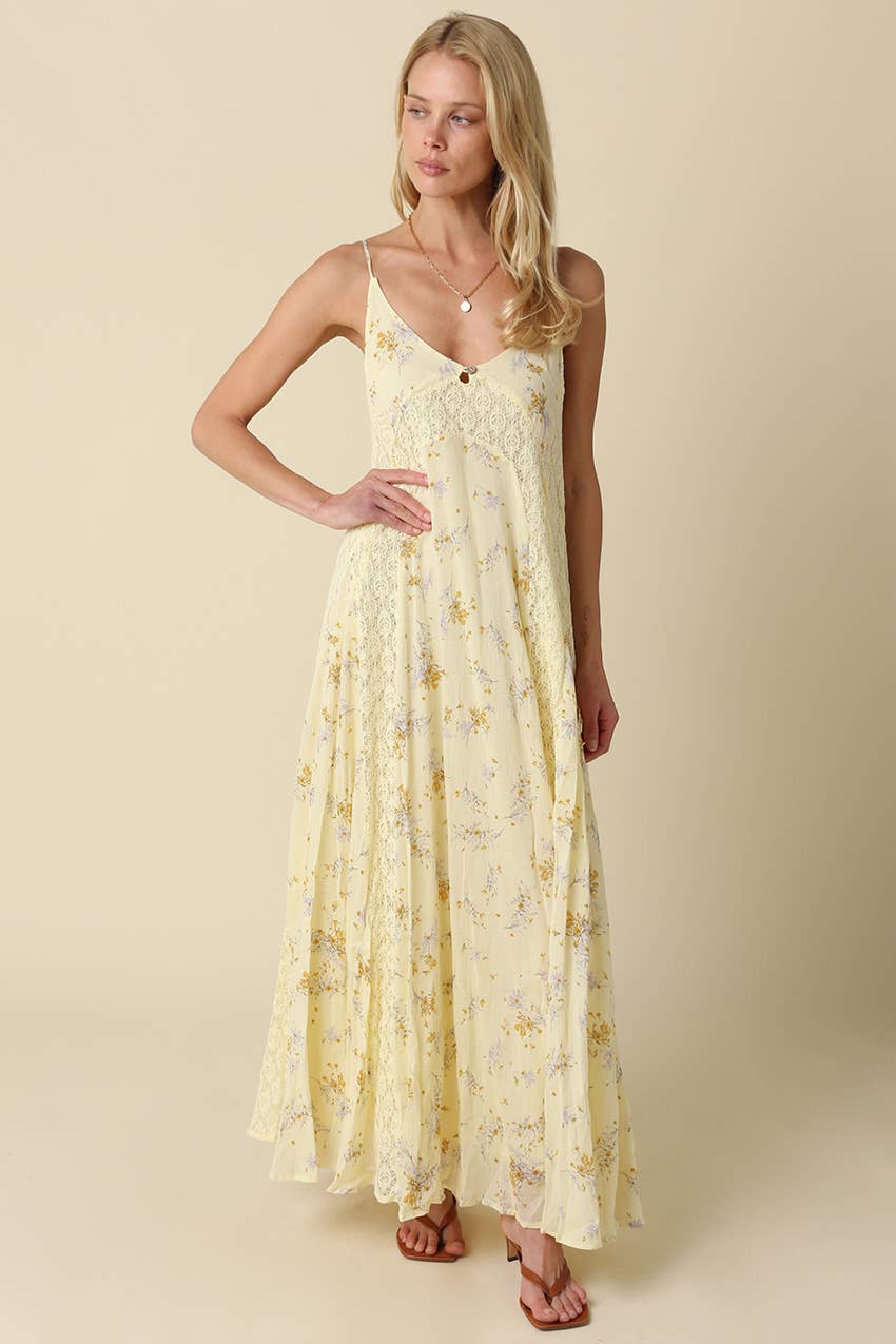 Rachael Floral Open-Back Maxi Dress