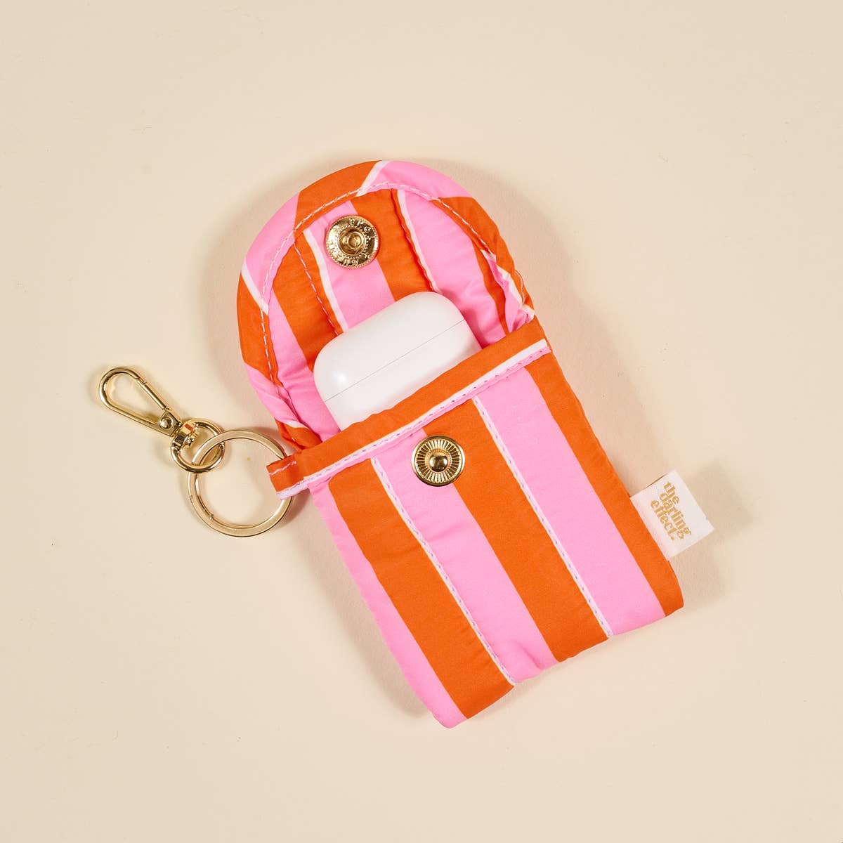 The Darling Effect - Puffy Earbud Case–Sicily Stripes Pink