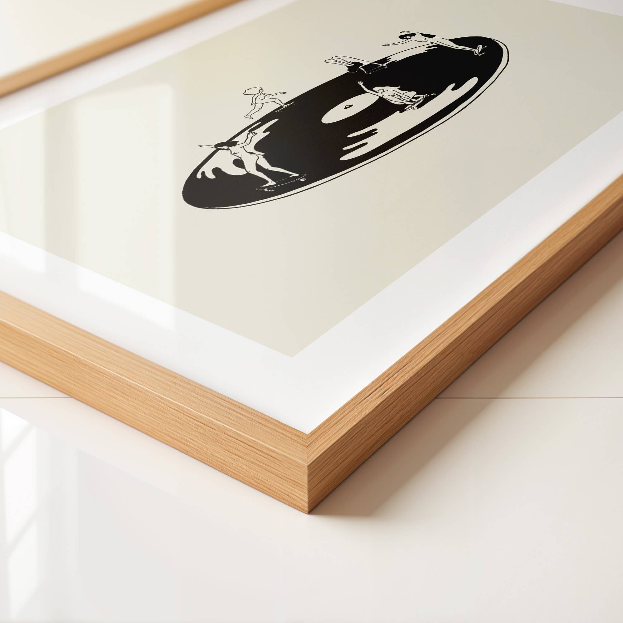 Tumbleweed Design Studio - Skate Session on Vinyl Record Minimal Art Print