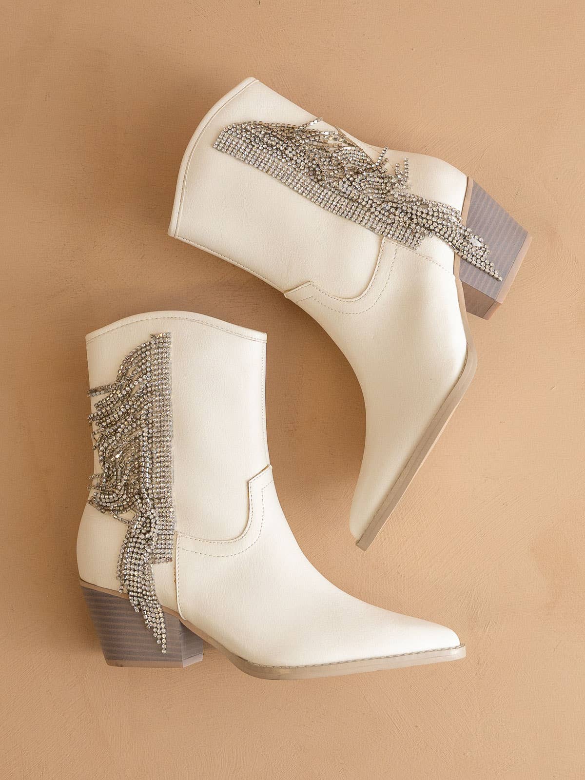 The Rowan White | Rhinestone Fringe Cowboy Western Boot