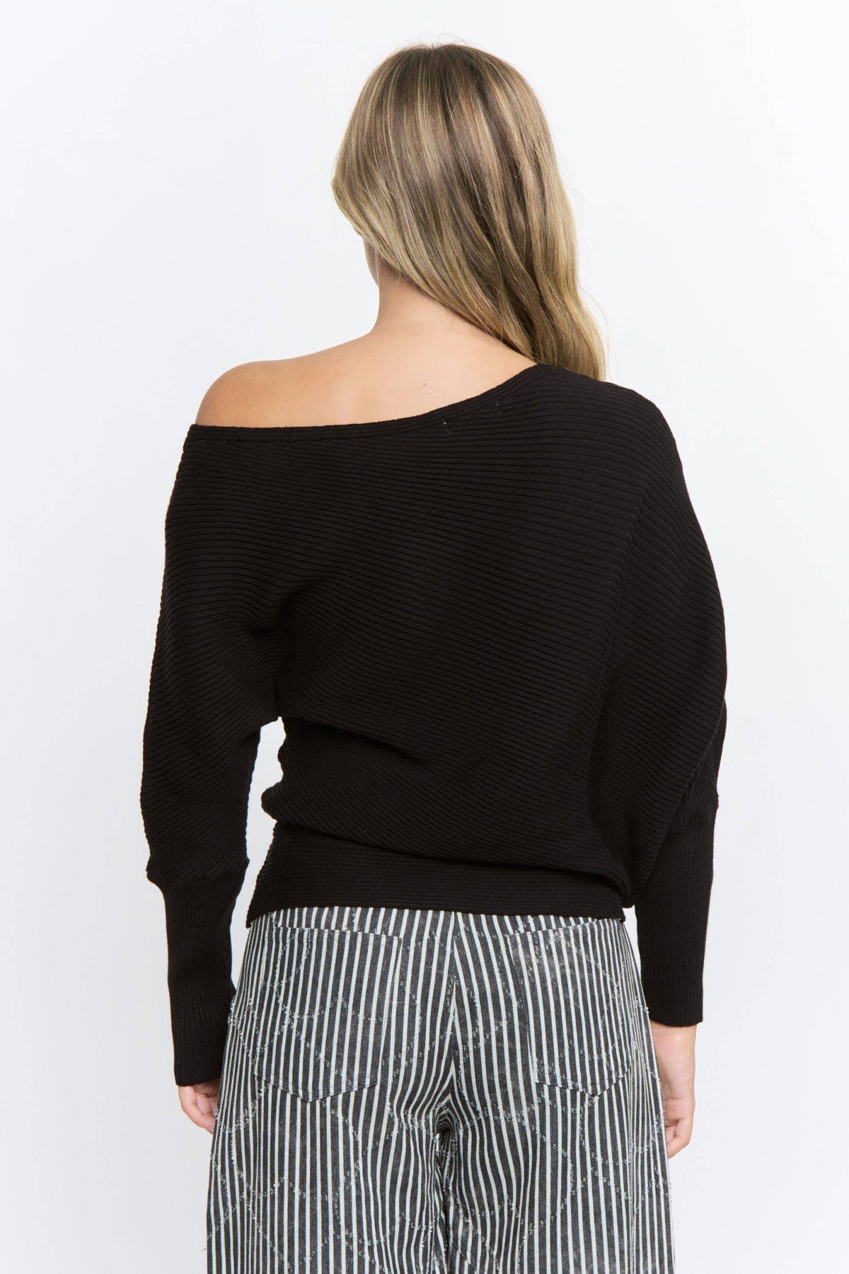 Camellia - CW10879S Ribbed Off-Shoulder Sweater