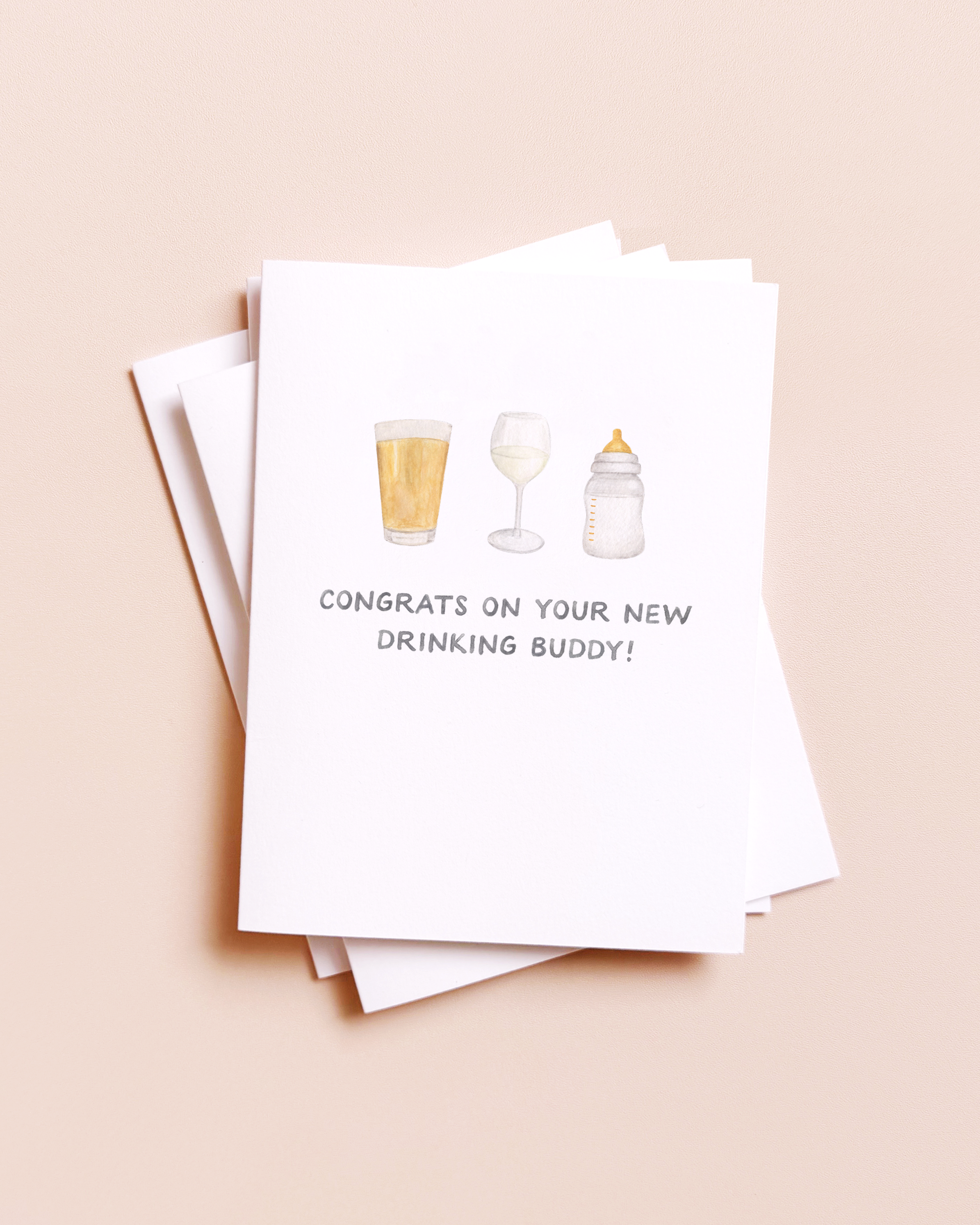 Amy Zhang - Drinking Buddies — Funny New Baby / New Parents Card