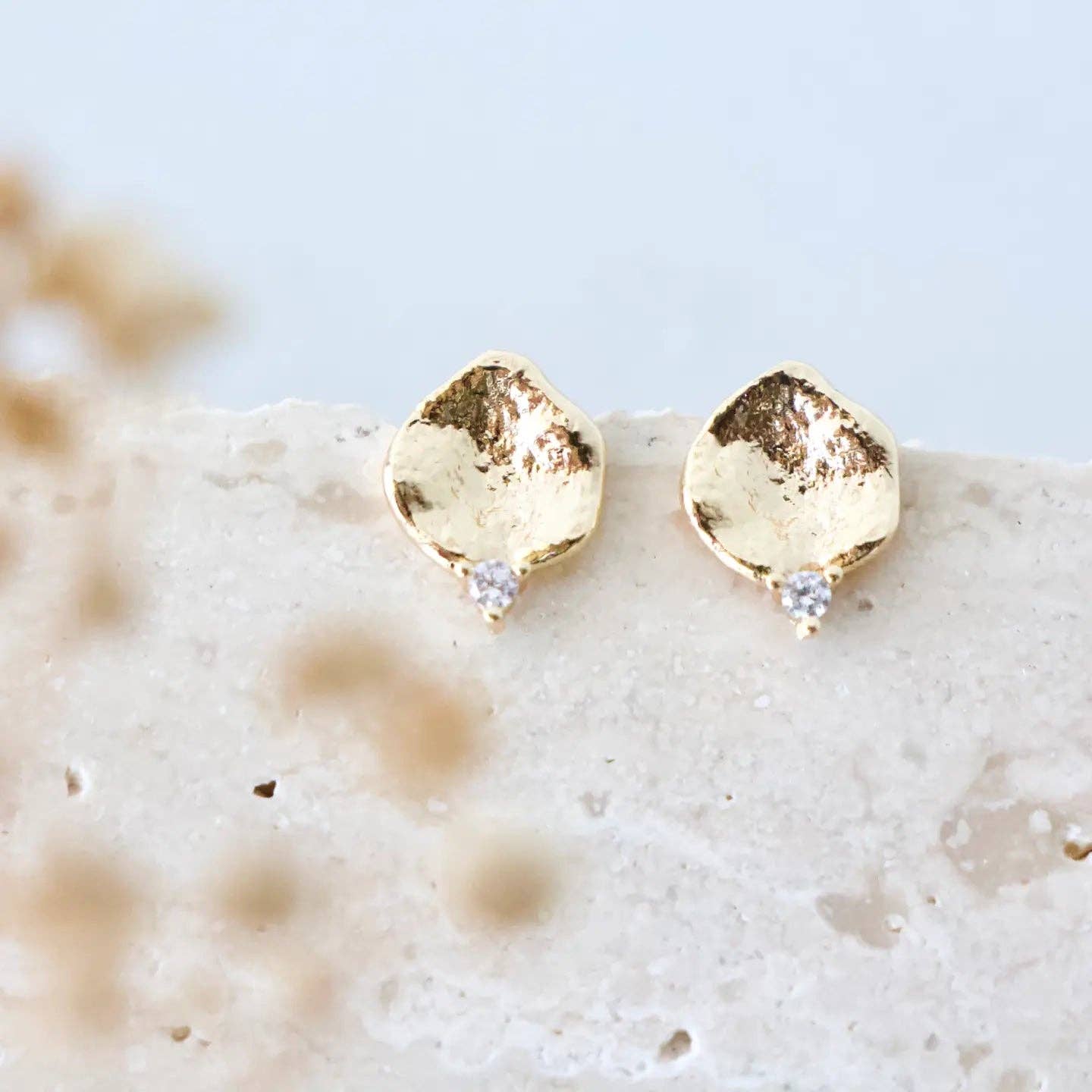 Mesa Blue - CZ Round Stud Earrings