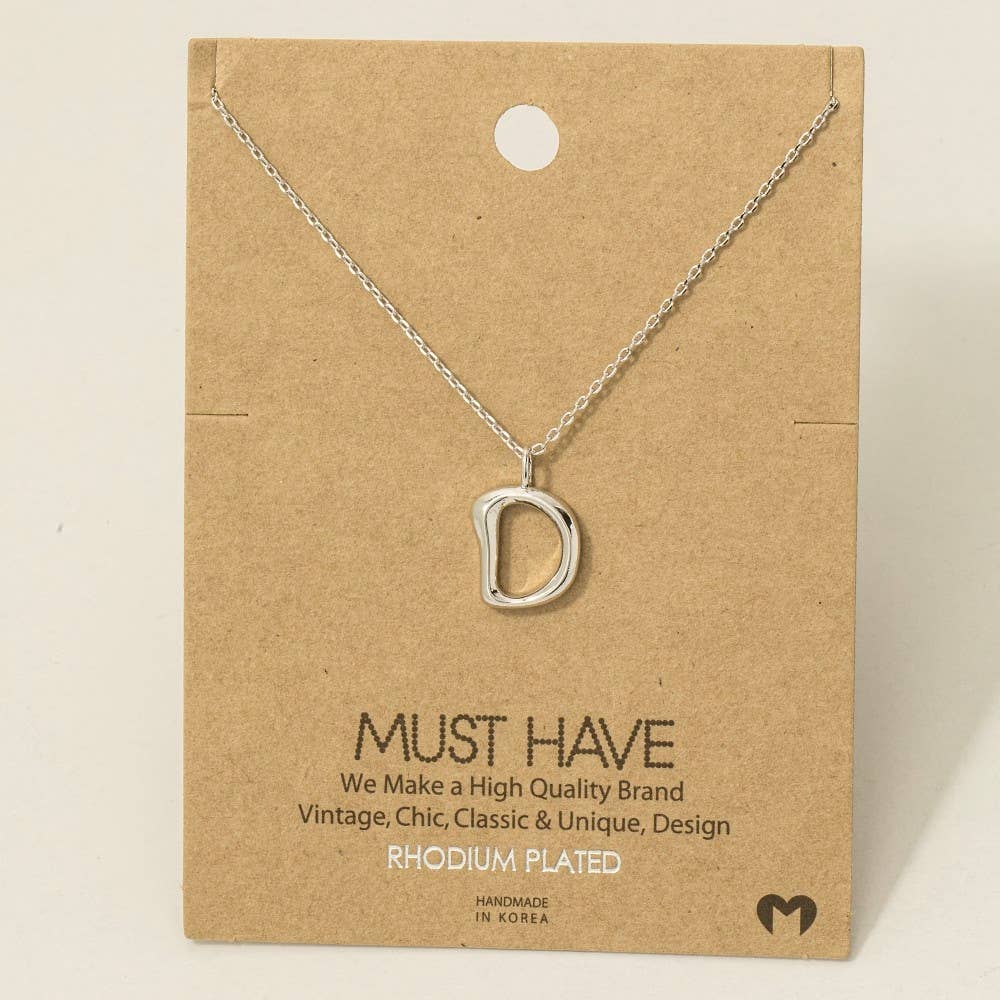Fame Accessories - Gold Dipped Bubble Letter Pendant Necklace